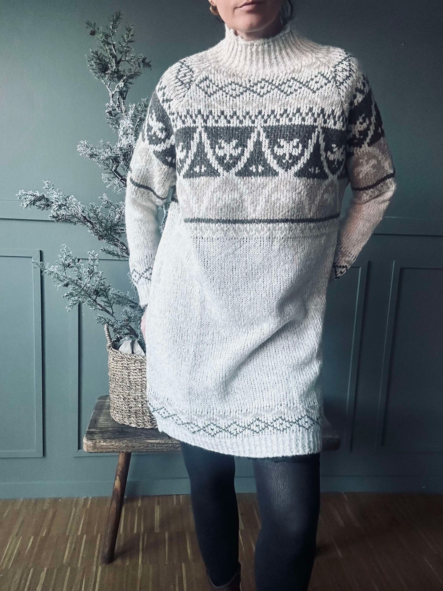 Stickad Klänning Vinter