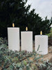 LED Blockljus med rillor 3 st. - Utomhus Vit
