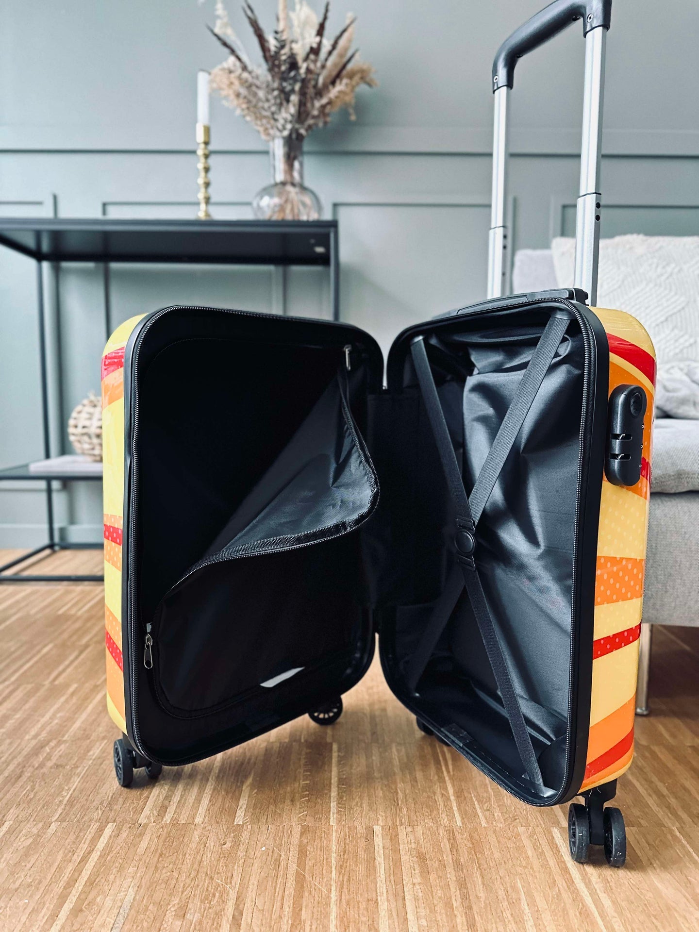 Trolley-resväska 55 cm - gul lättvikt