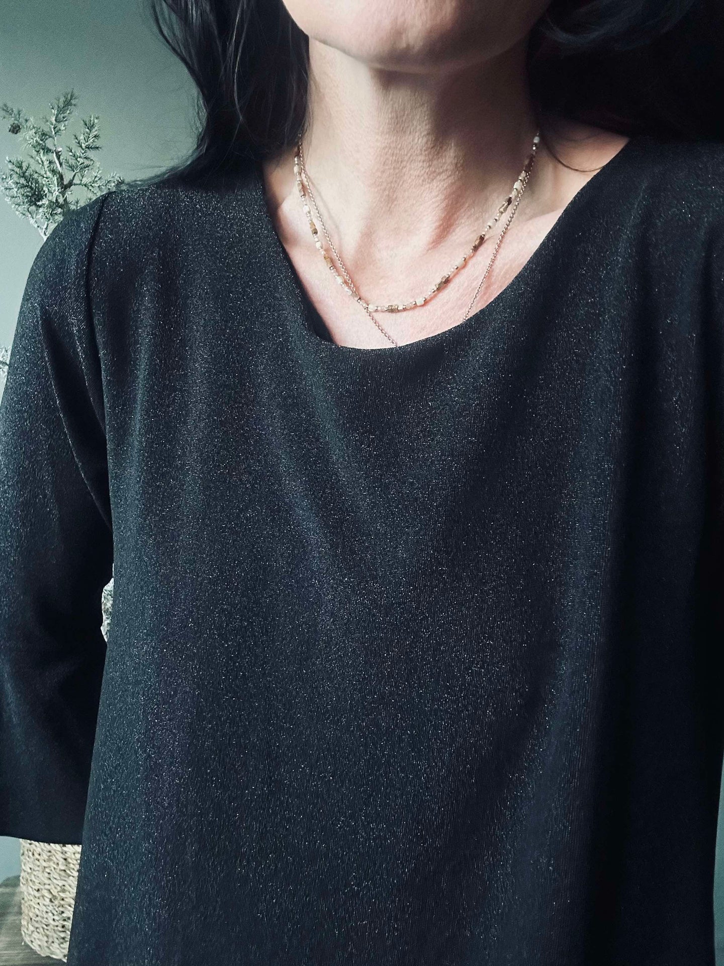 Klänning Glittrande Svart