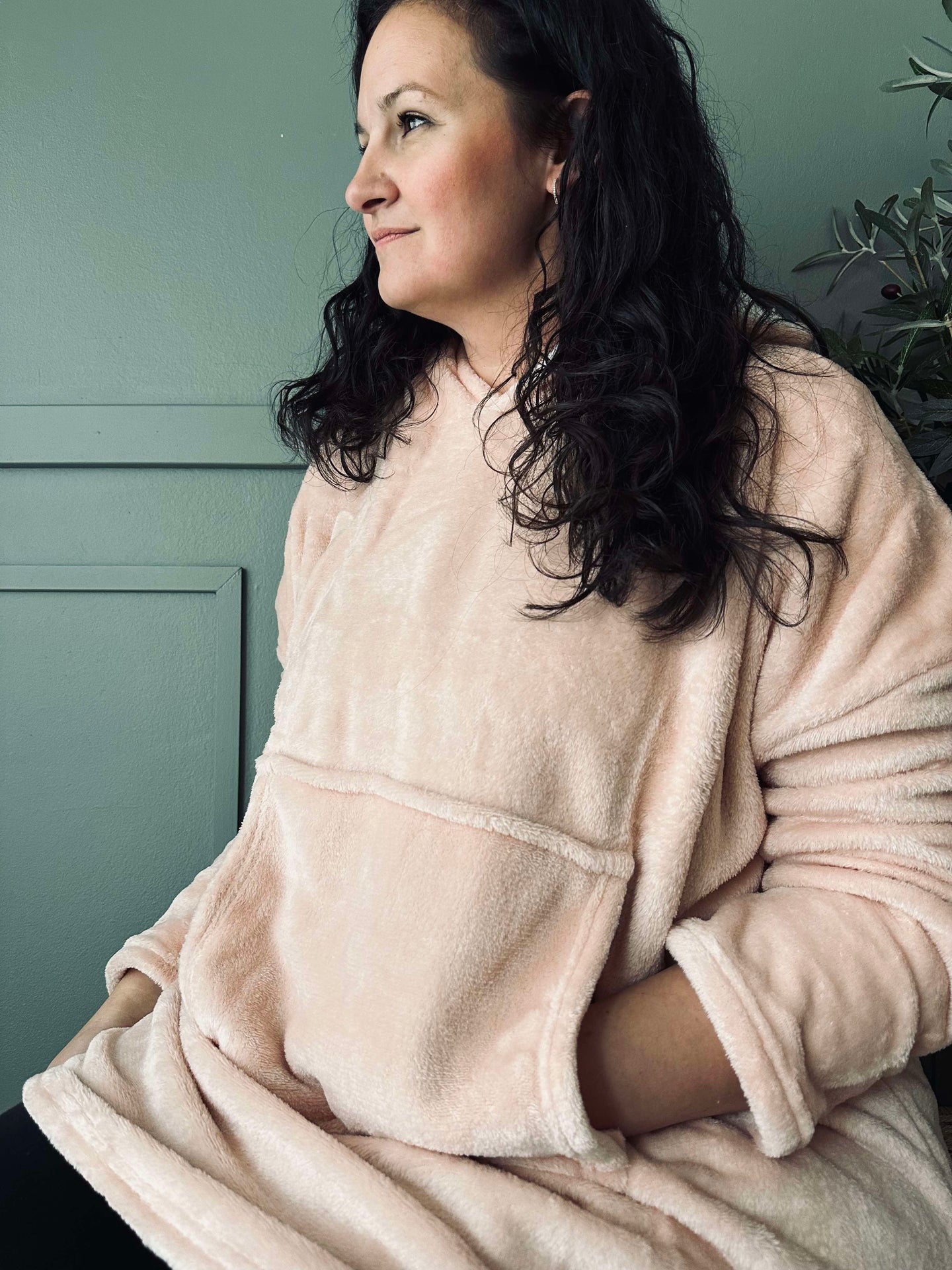 Hoodie Fleece Rosa - Oversize