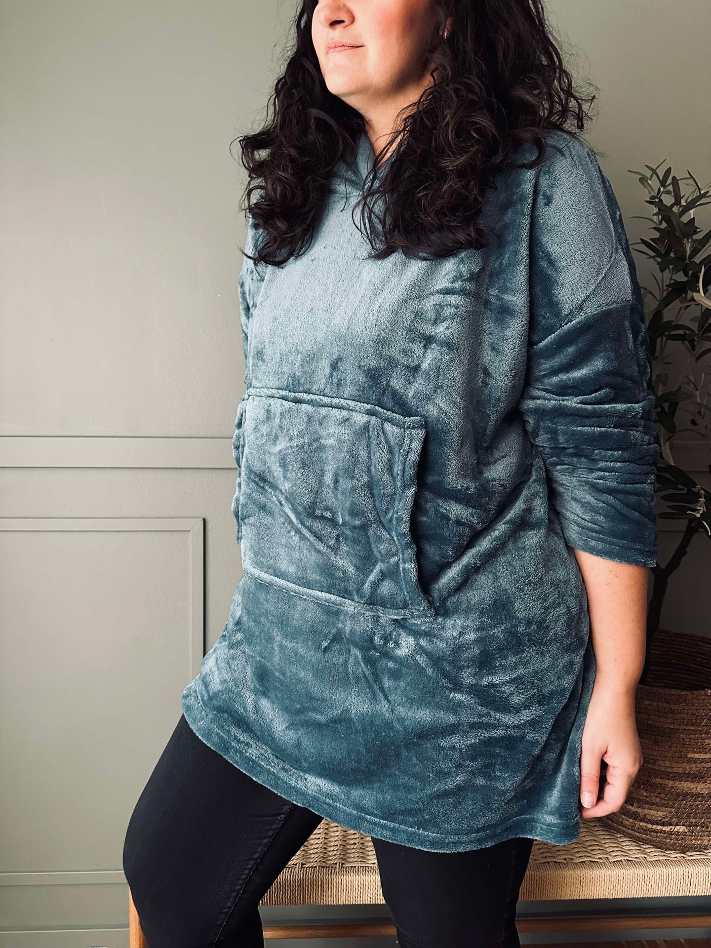 Hoodie Fleece Blå - S-XL