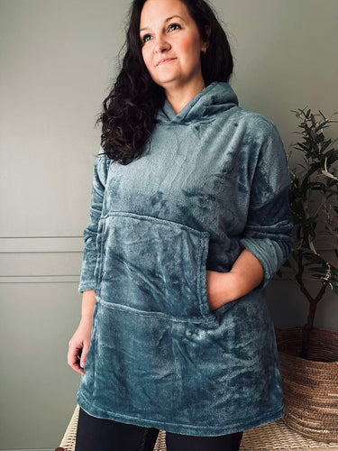 Huvtröja Fleece Blå - S-XL