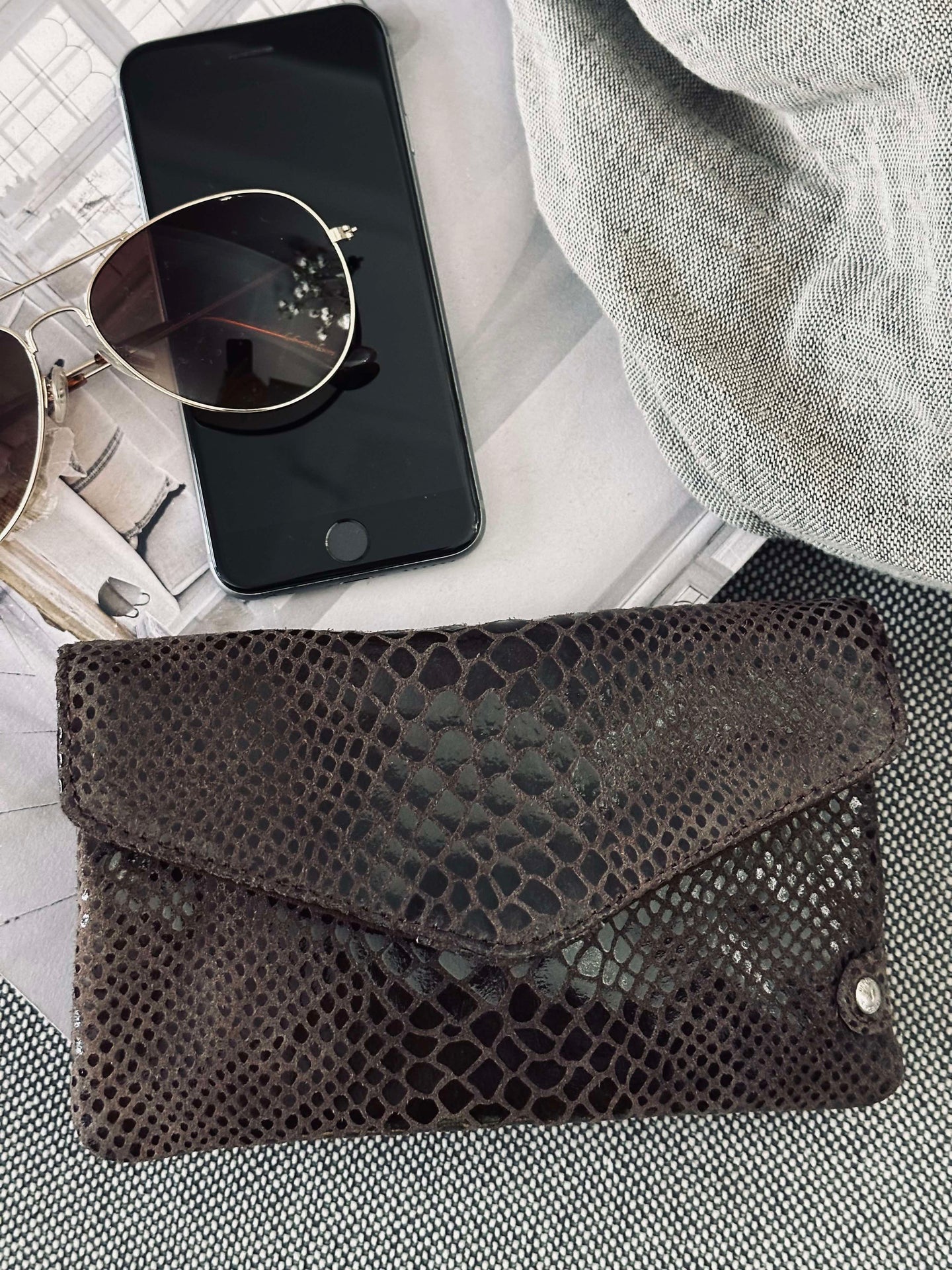 Plånbok Aura Brown Croco