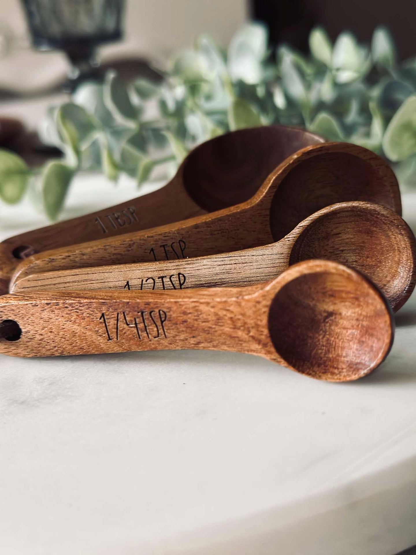 Måttskedar Akacia - Set om 4 st.