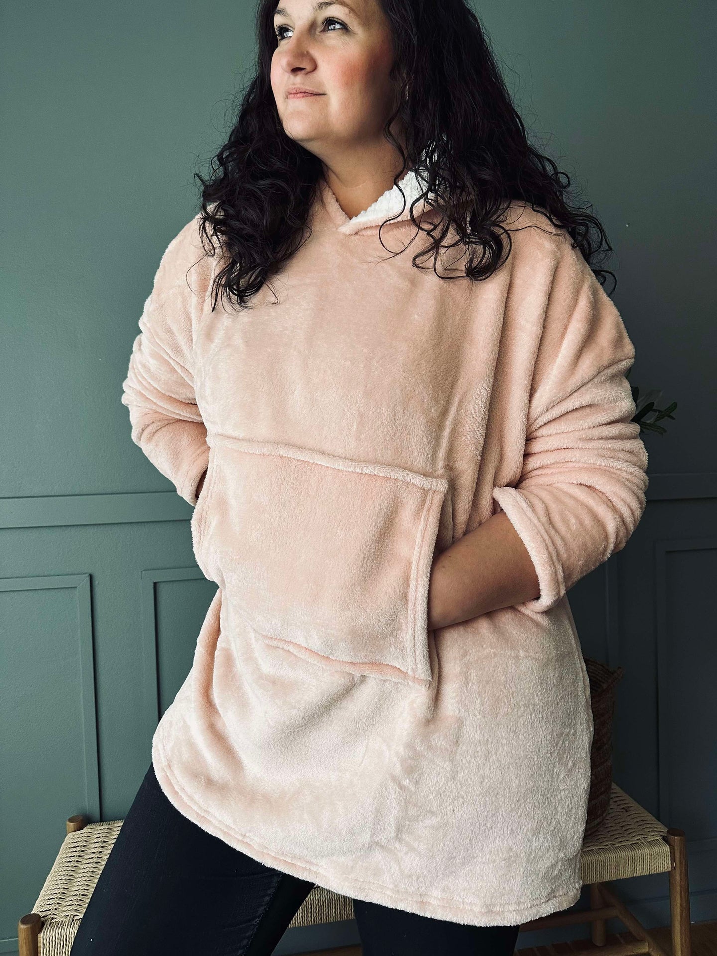 Hoodie Fleece Rosa - Oversize