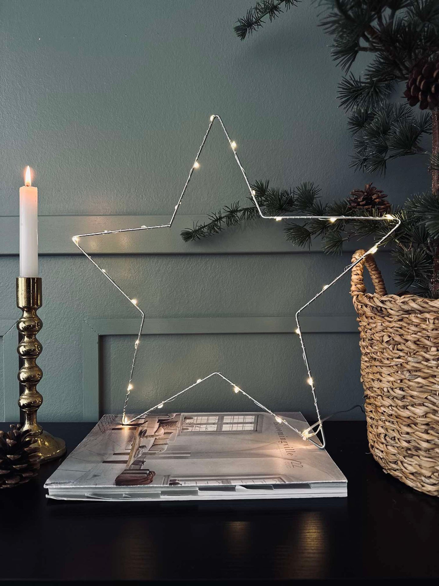 LED-stjärna Silver 45 cm - Godkänd för inomhus och utomhus