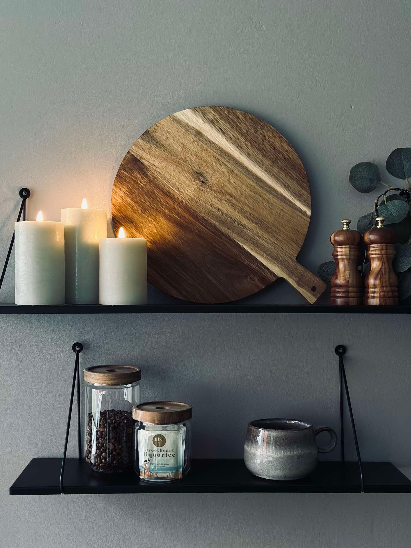 LED Blockljus / Mint – 3 st Rustikt ljus