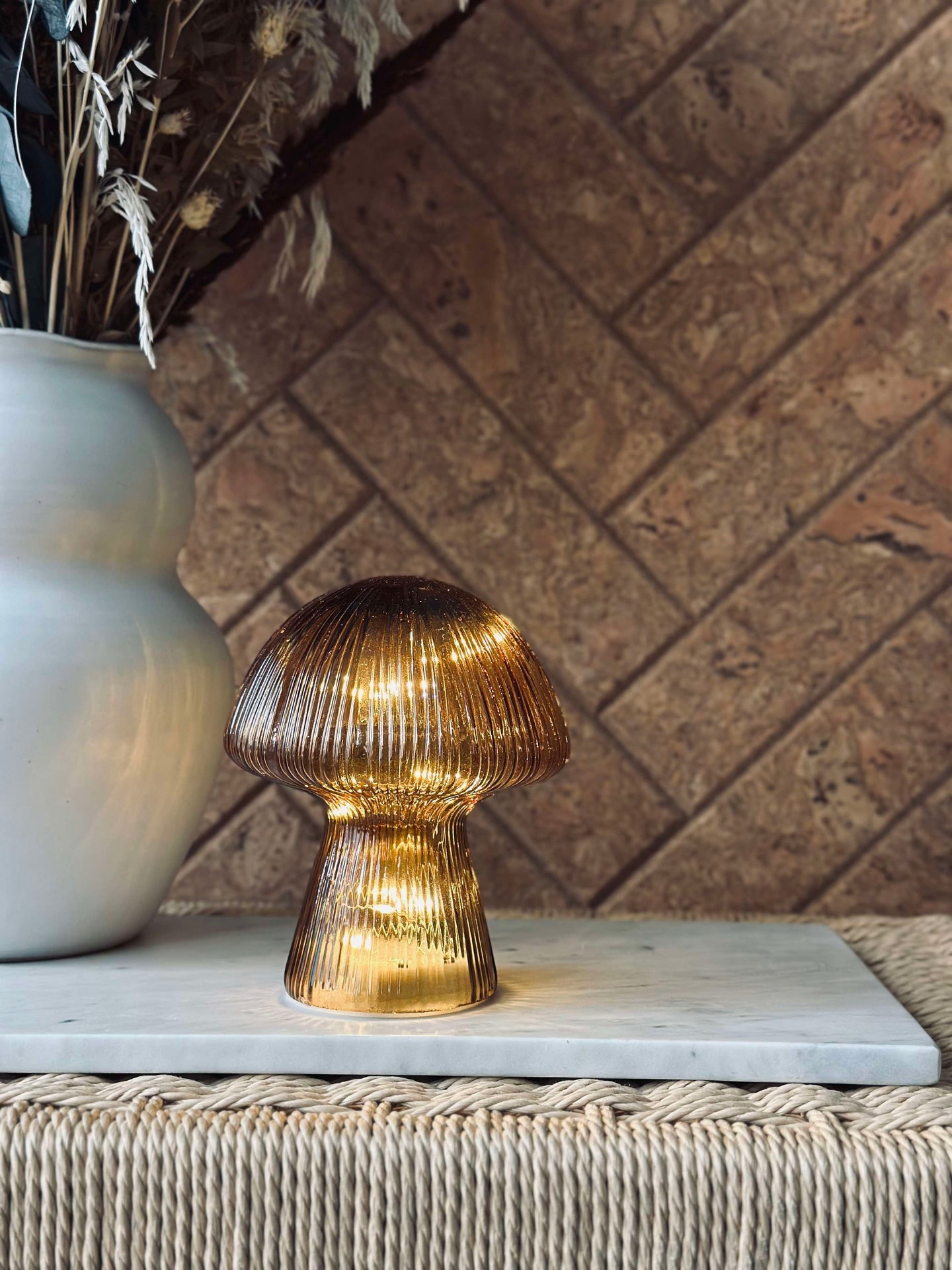 Mushroom med räfflor 15 cm - Gyllene