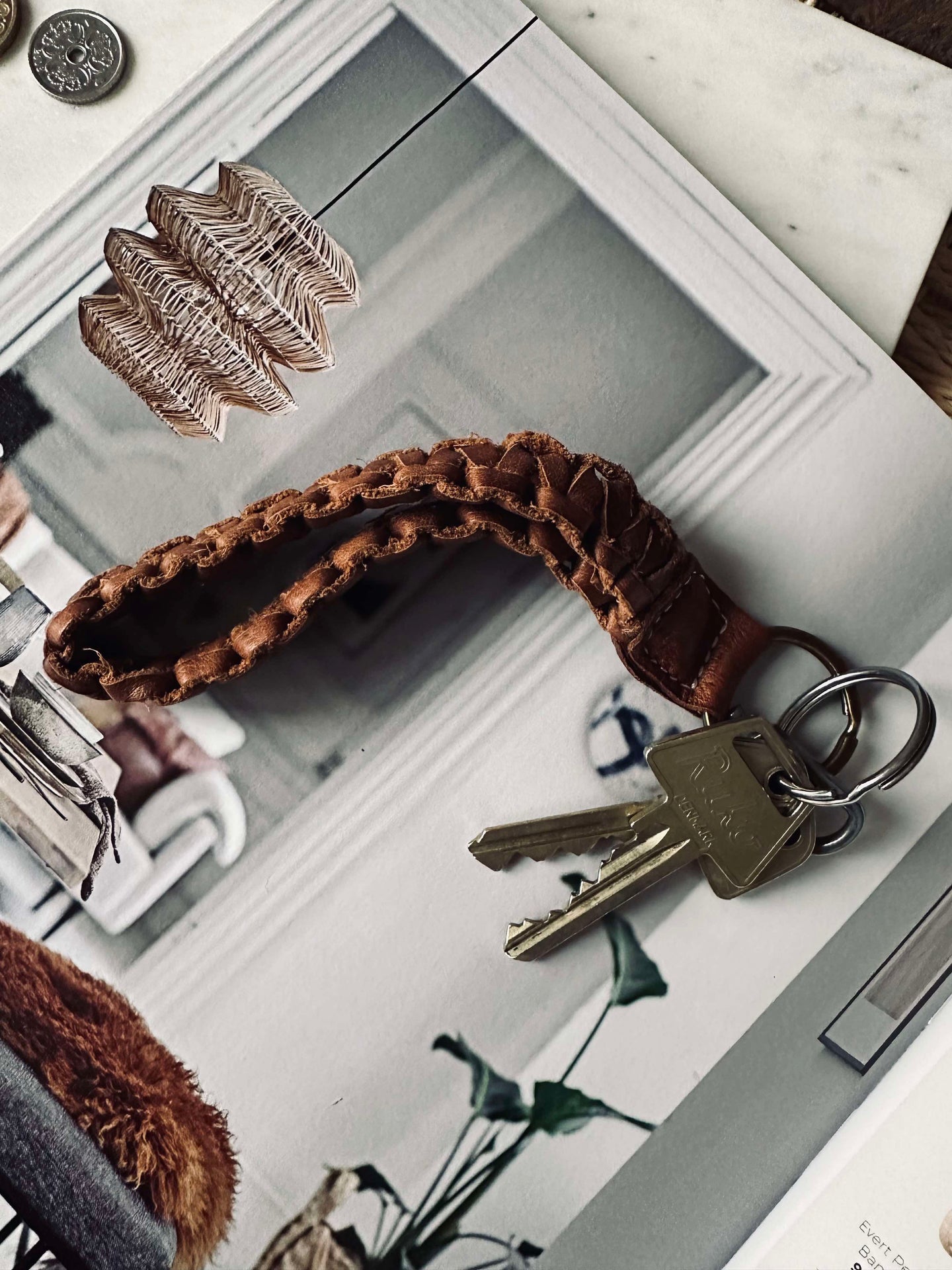 Nyckelsnodd Helma- Läder valnöt