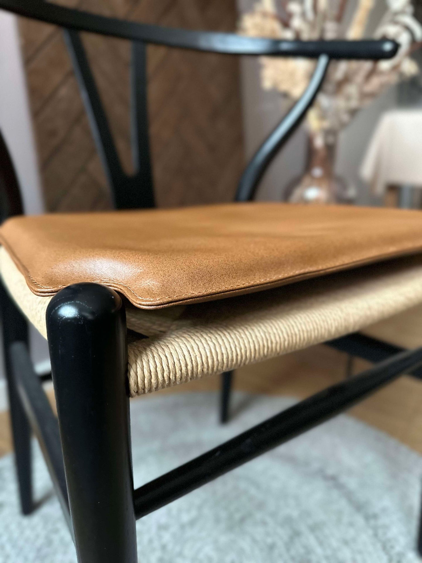 Lädersits Cognac - Passar till Y-stol