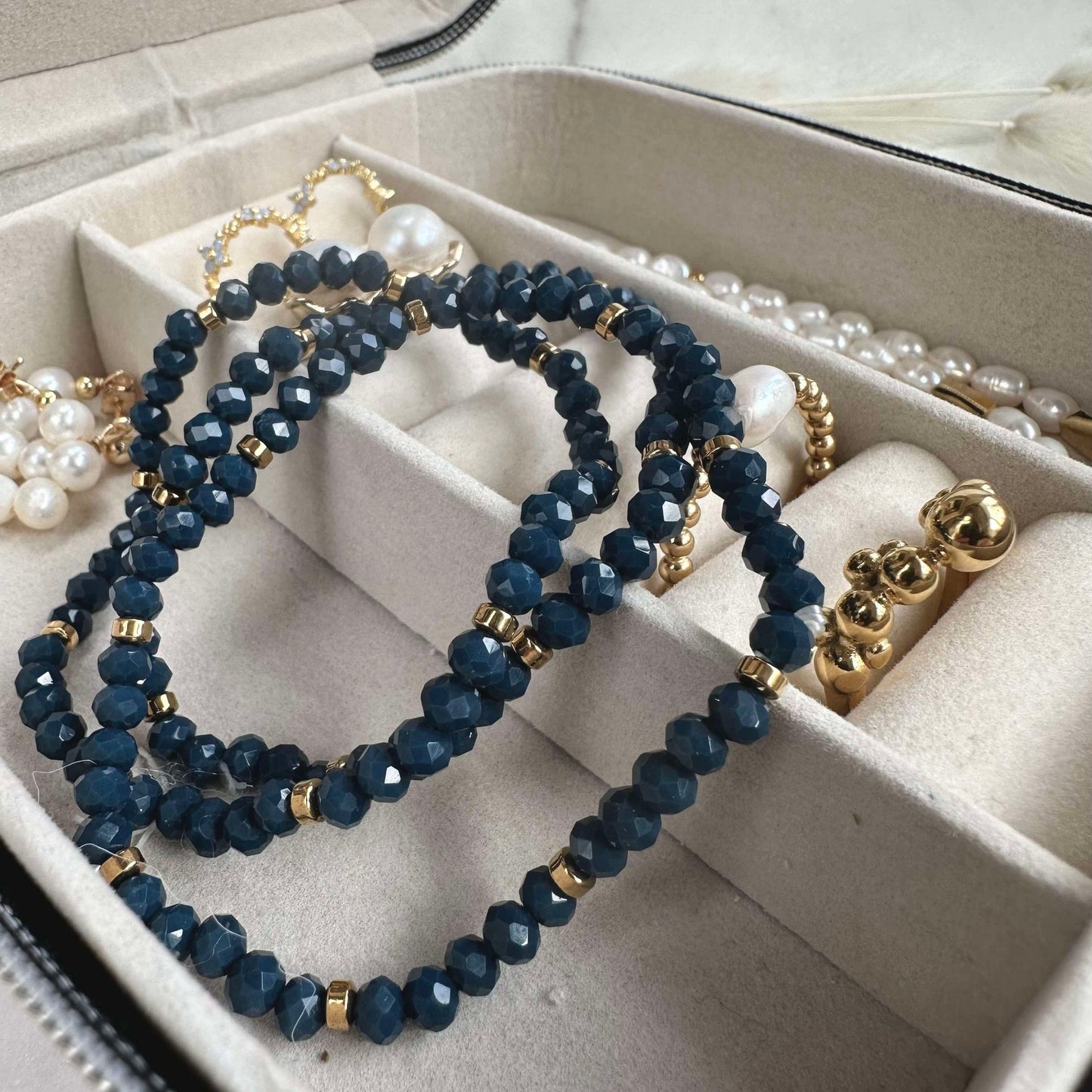 Armband Merle Havblå - Set med 3 st