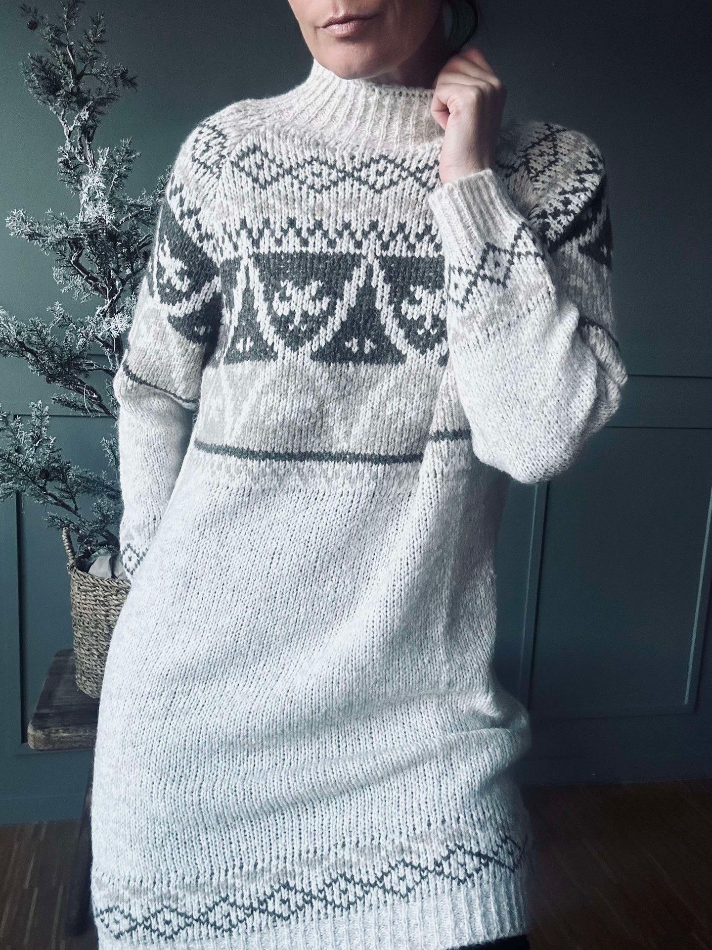 Stickad Klänning Vinter