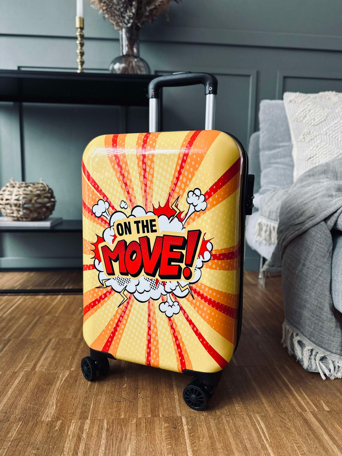 Trolley-resväska 55 cm - gul lättvikt