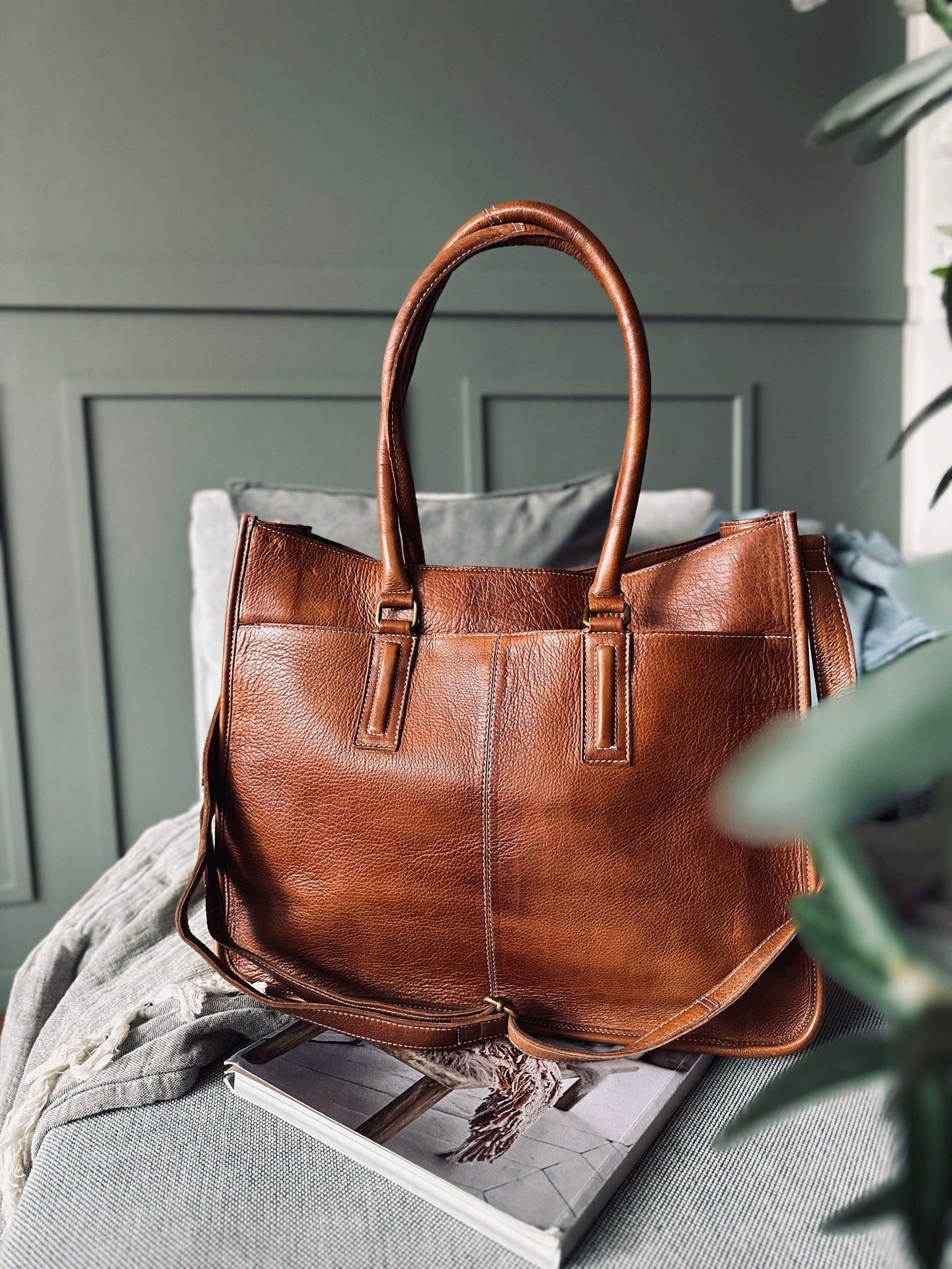 Arbetsväska - Walnut läder