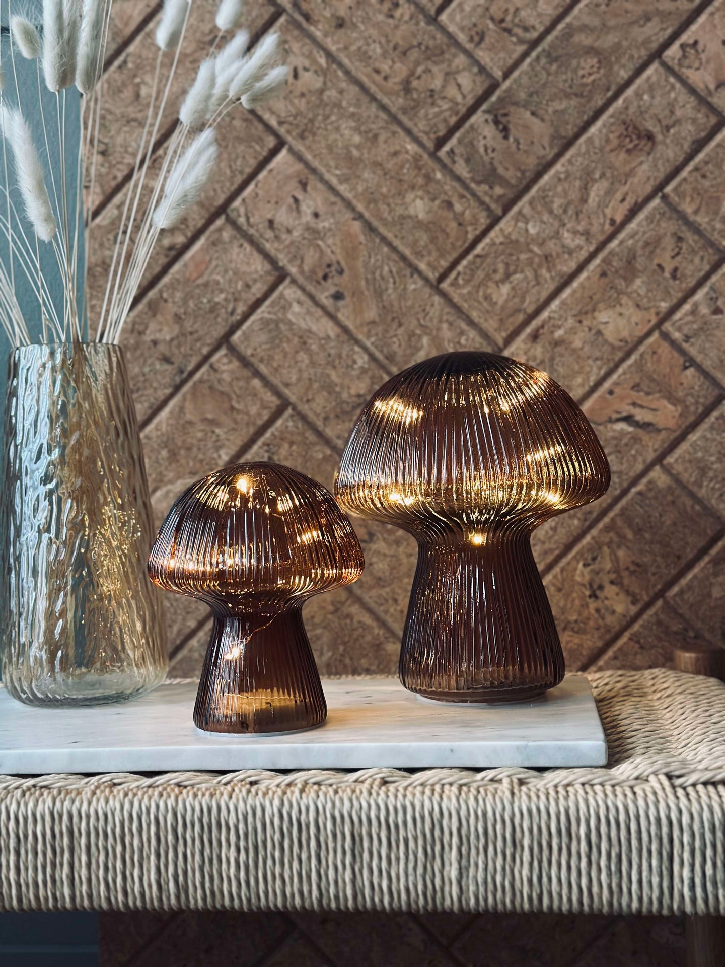 Mushroom med räfflor 15cm - Brown