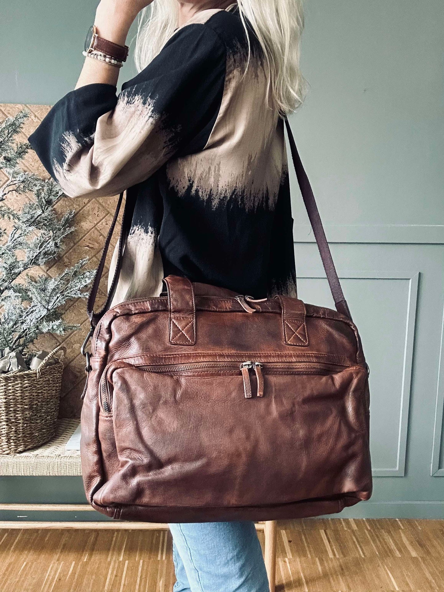 Arbetsväska - Brown Cow leather