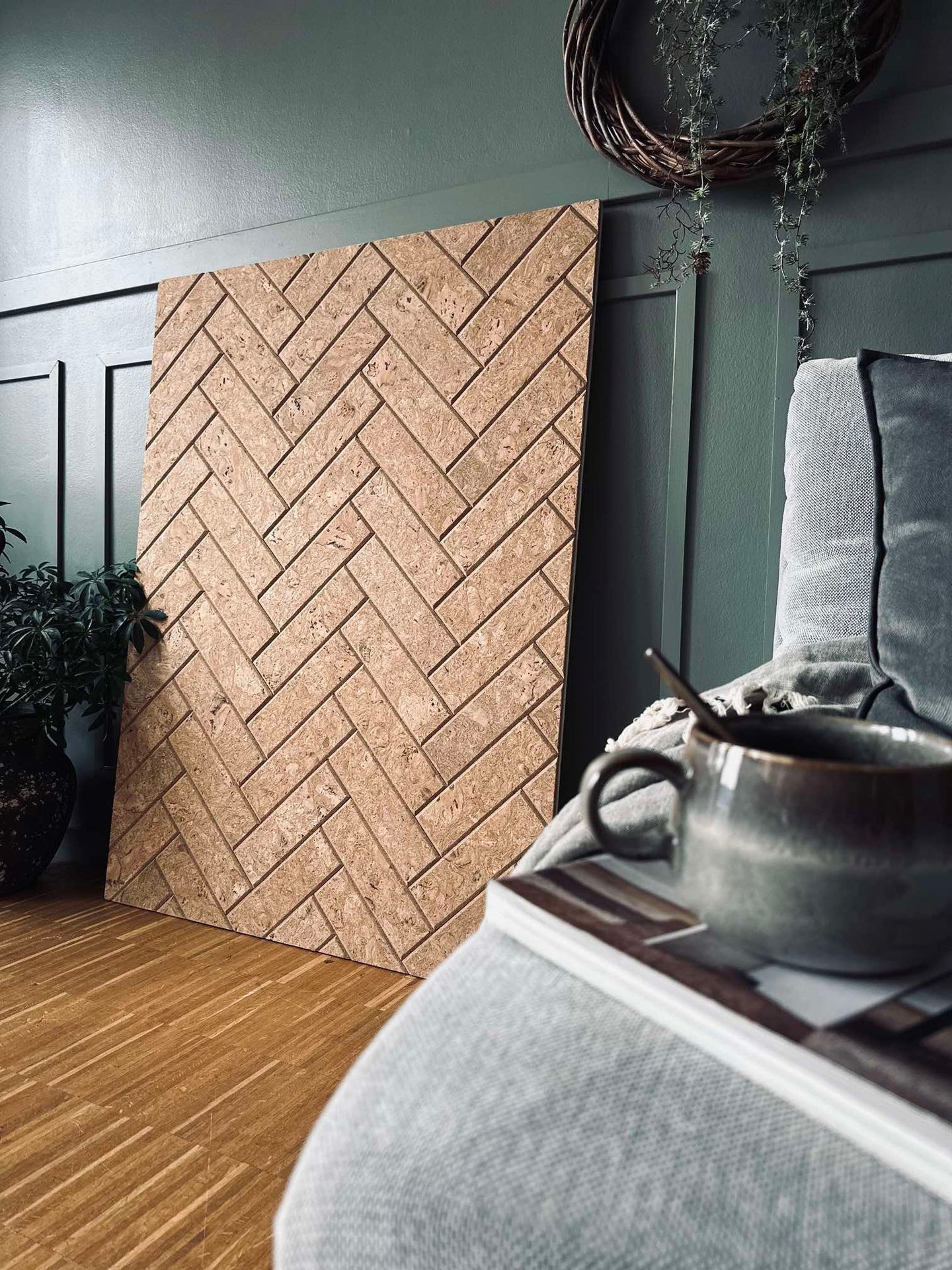 Tegelsten i kork - Naturpaket med 62 st