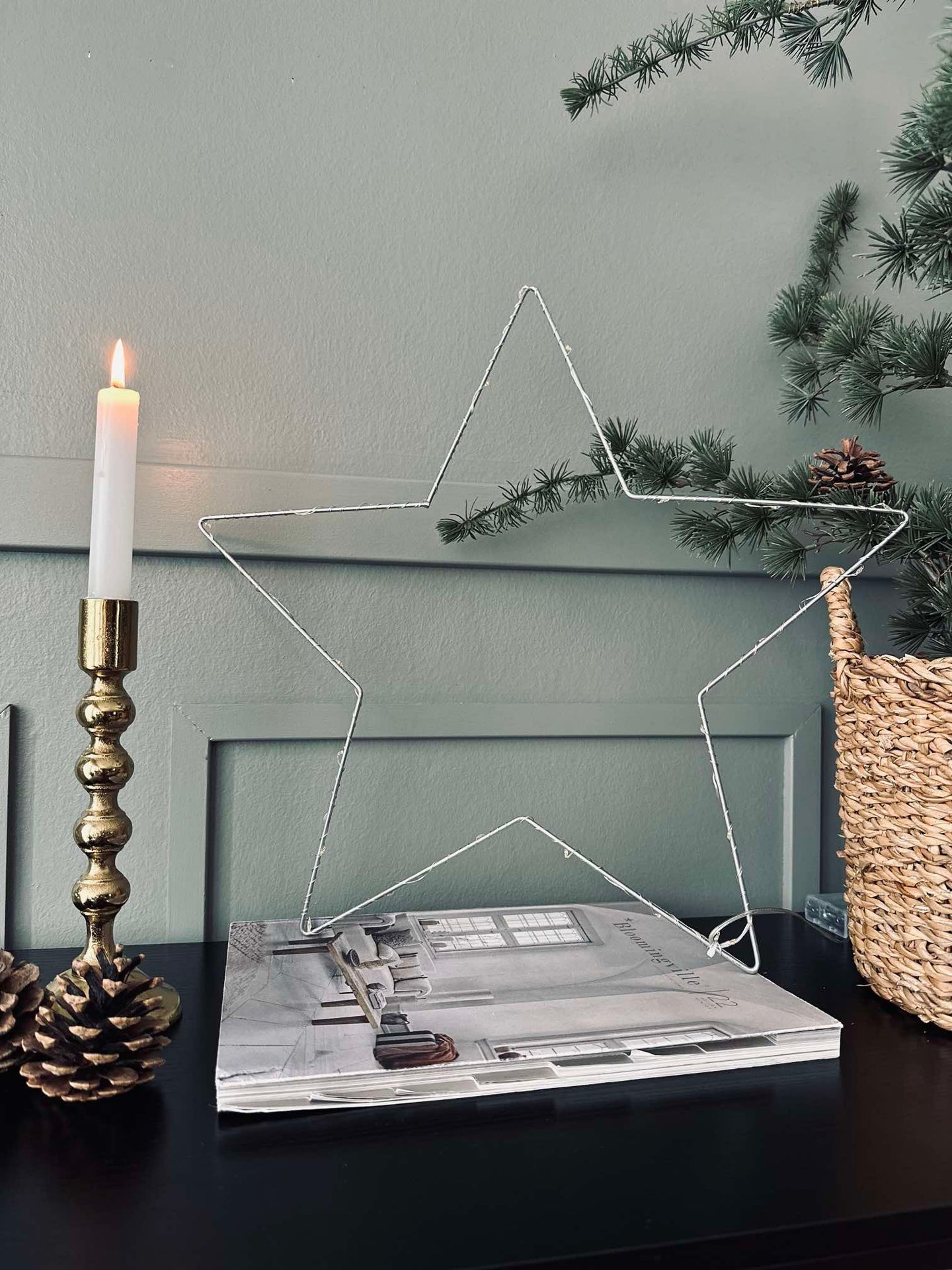LED-stjärna Silver 45 cm - Godkänd för inomhus och utomhus