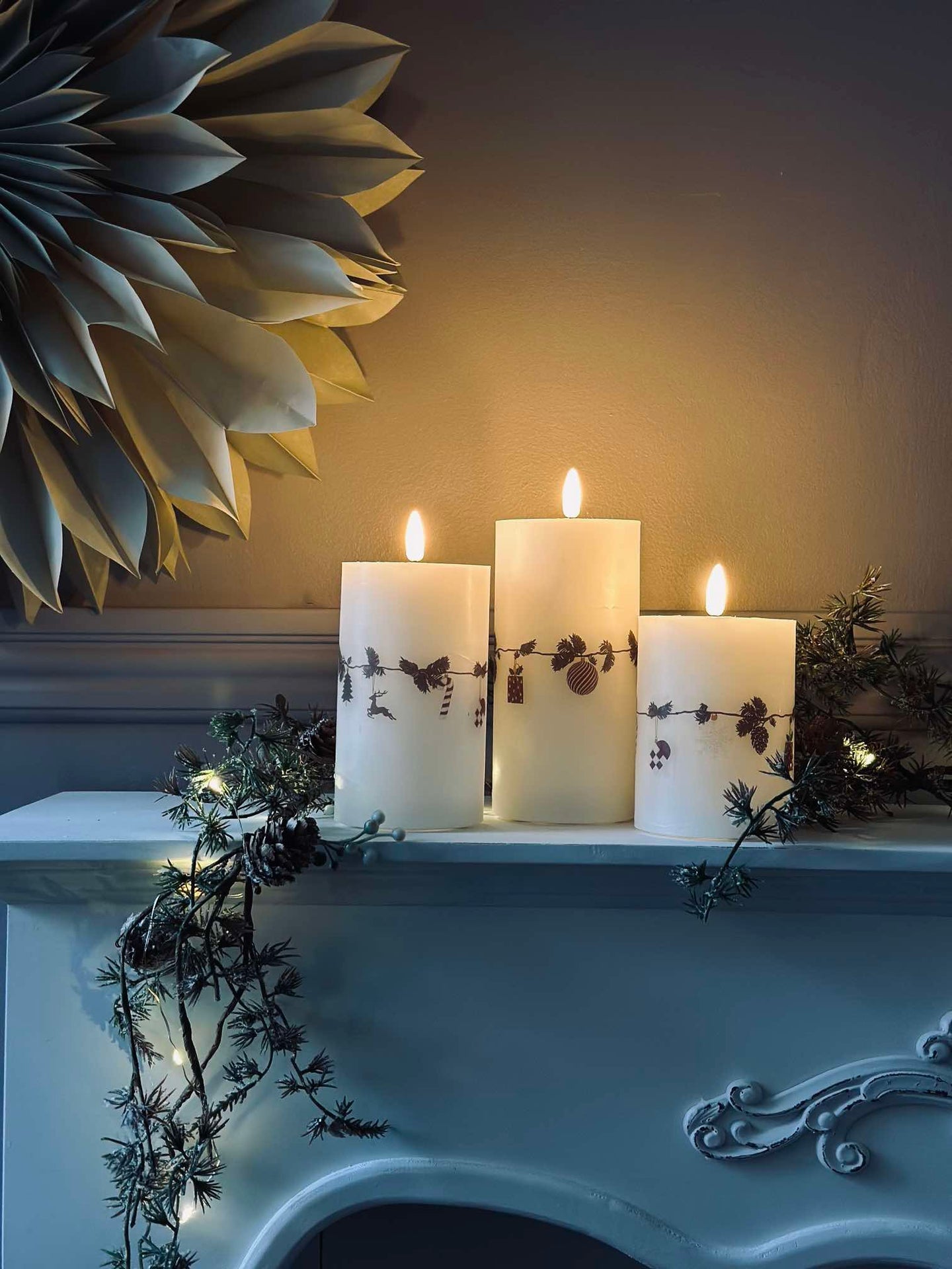 LED-blockljus Jul - Set om 3 st