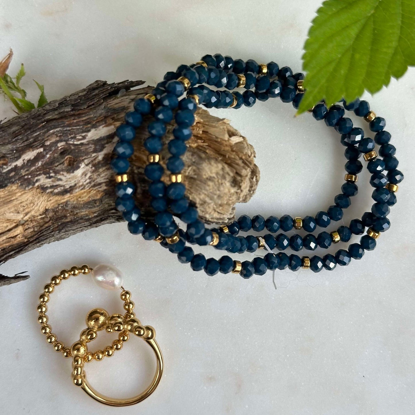 Armband Merle Havblå - Set med 3 st
