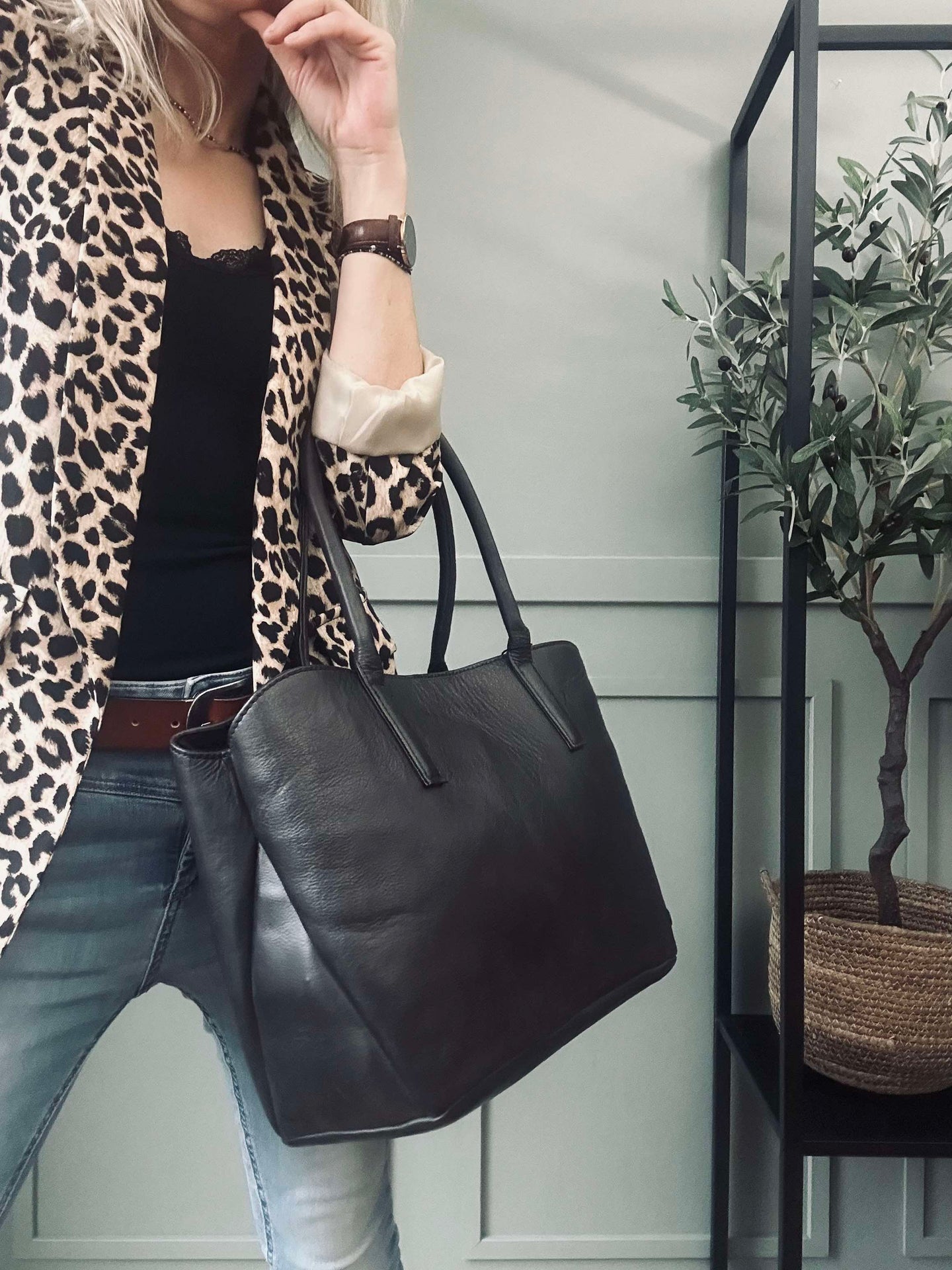 Arbetsväska / shopper Brown  – Soft leather