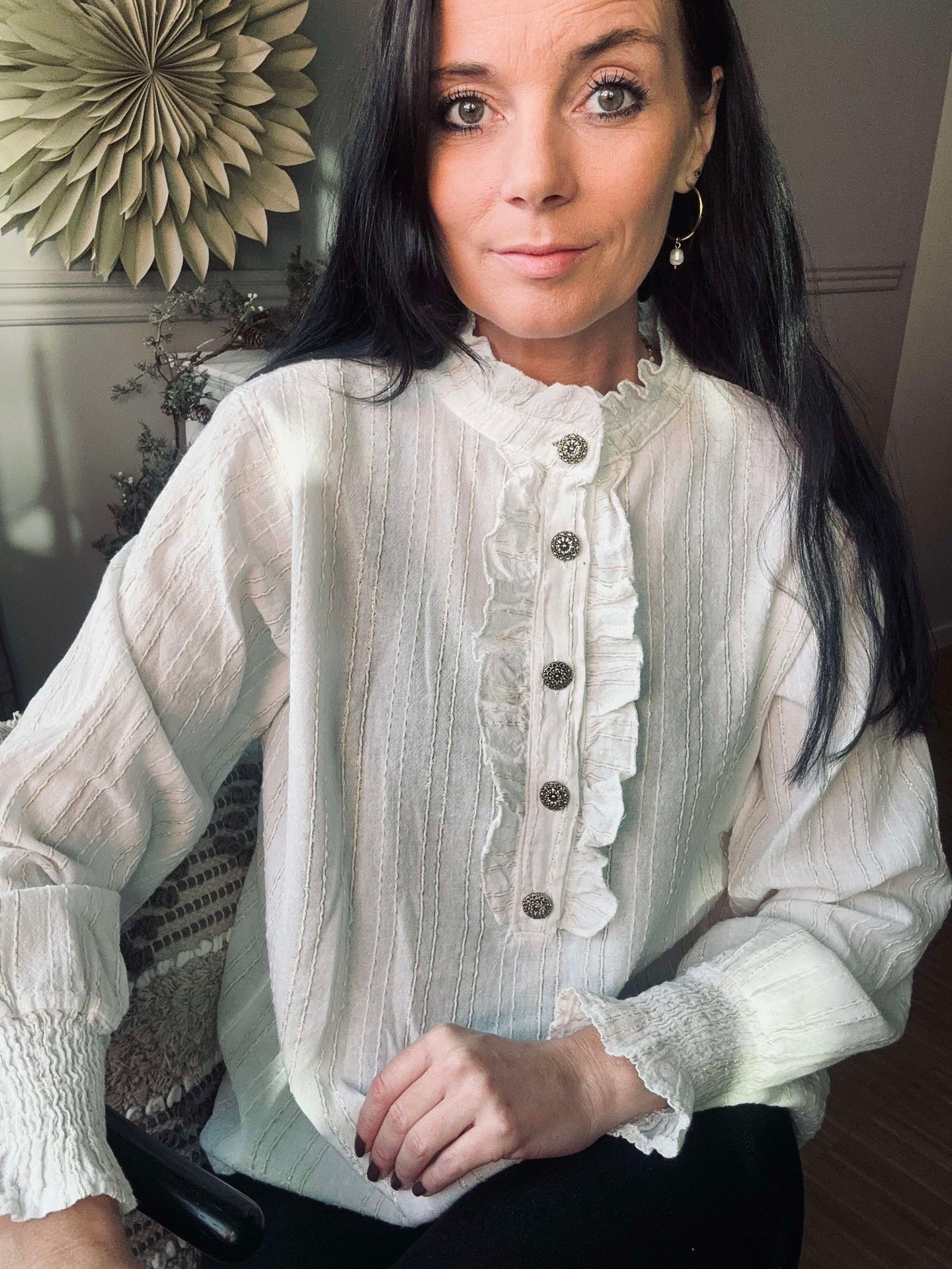 Skjorta med volanger
