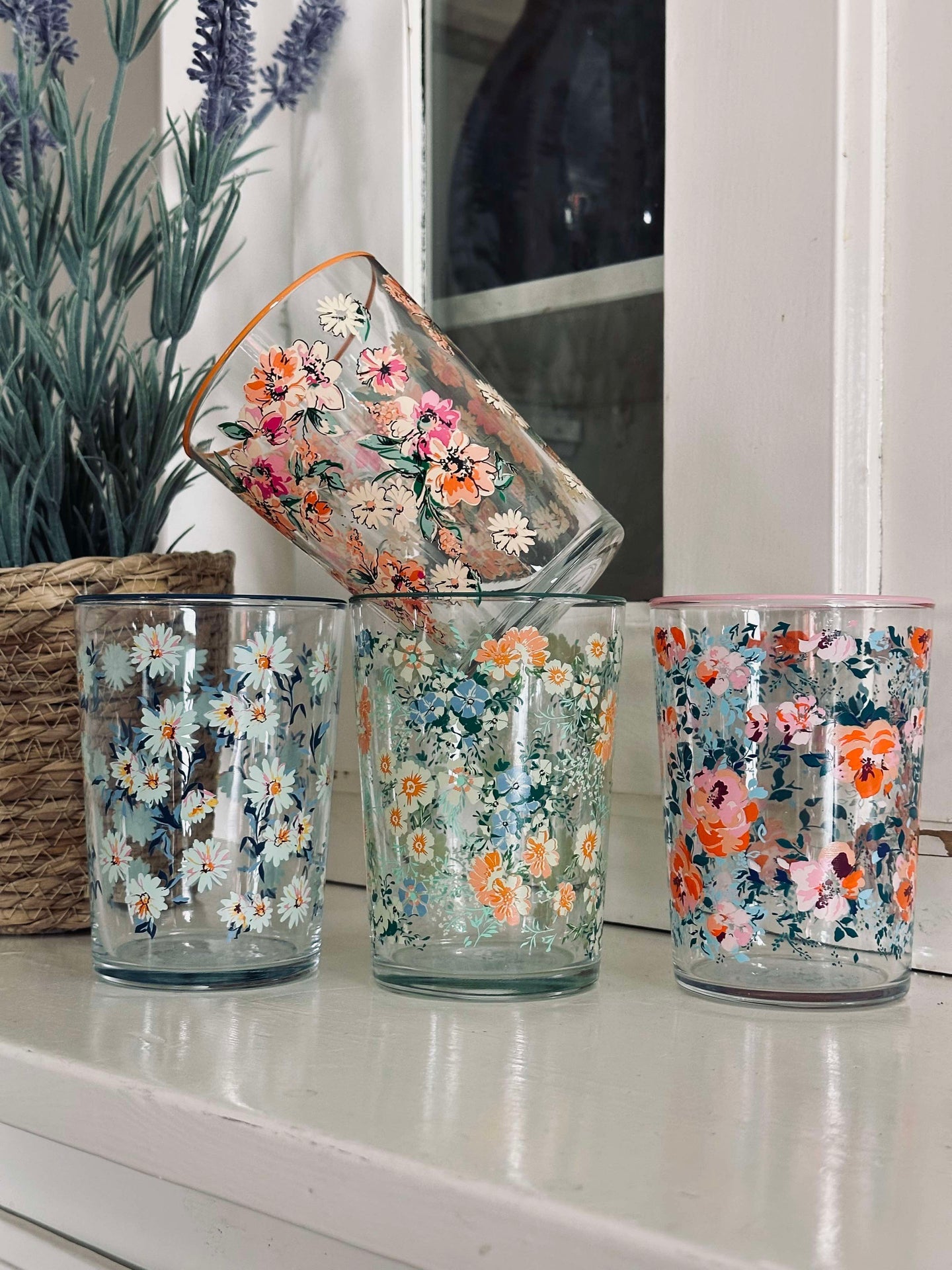 Dricksglas Flora - paket med 4 st