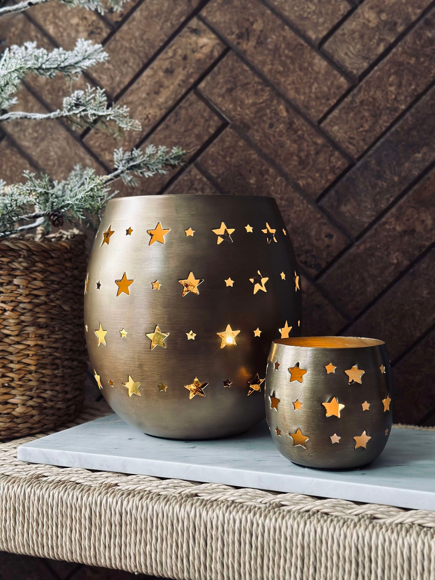 Ljusstake med stjärnor - Large