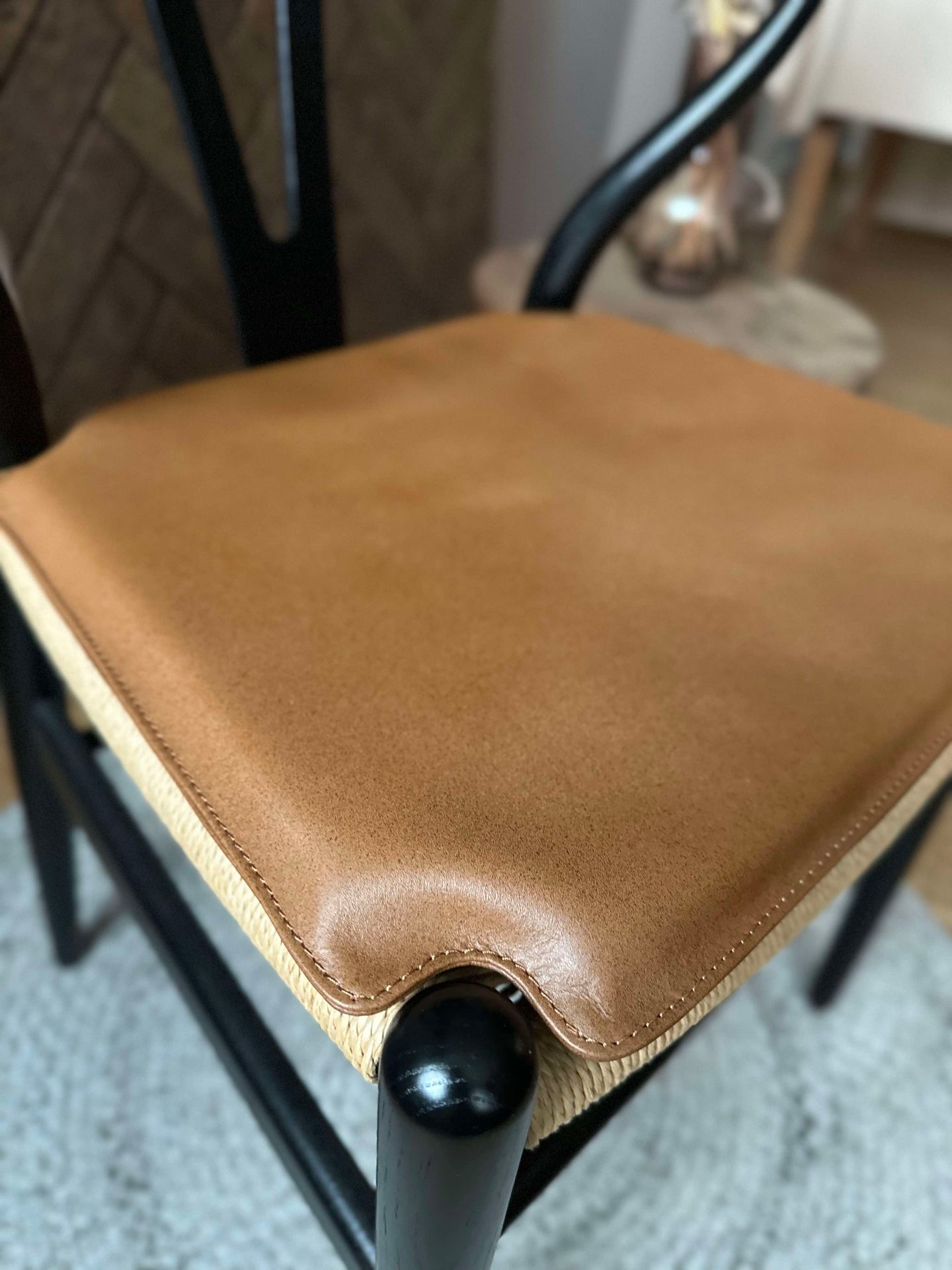 Lädersits Cognac - Passar till Y-stol