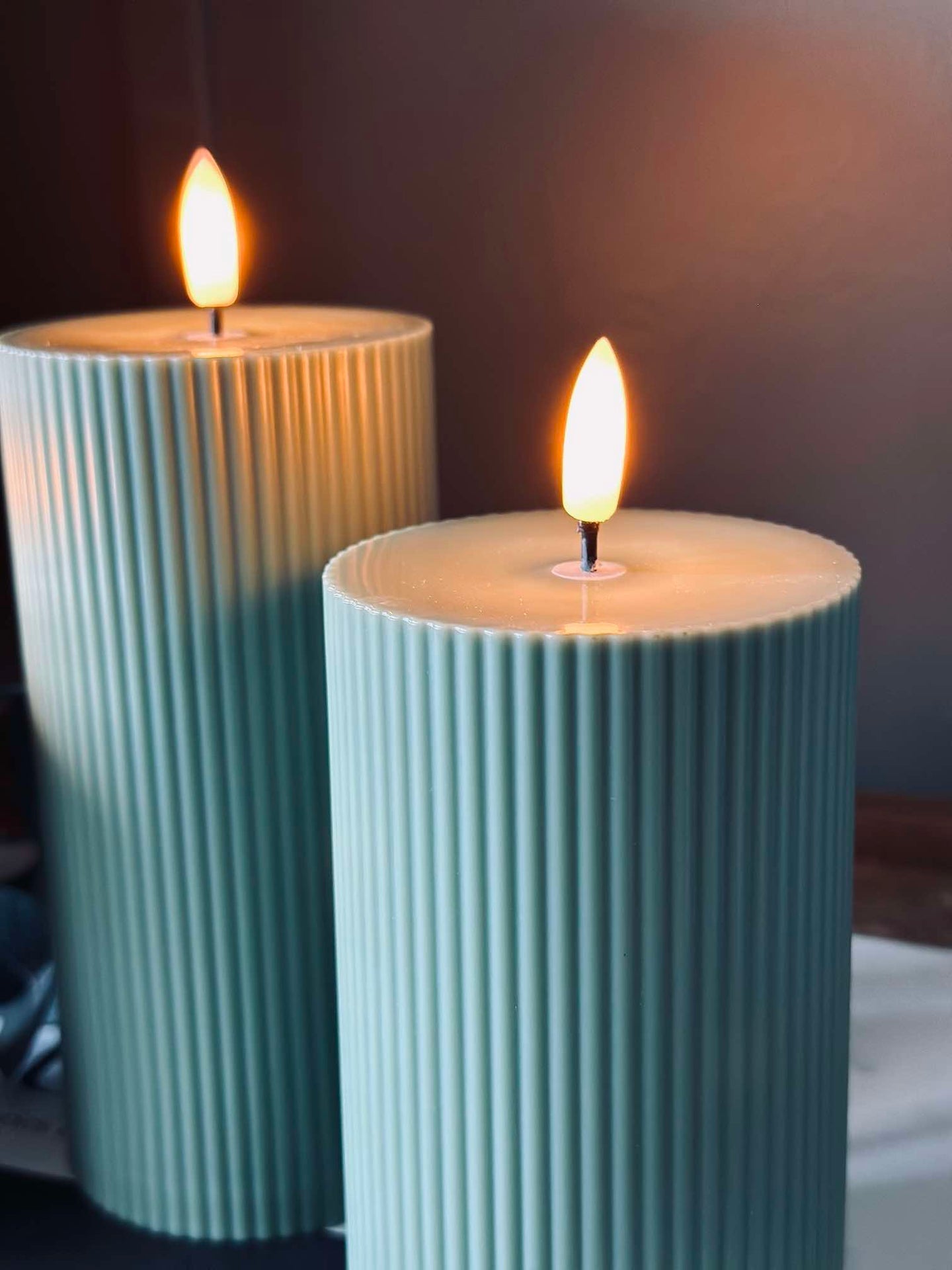 LED utomhus Blockljus med räfflor - Set om 3 st - Grön – VIAMAJA.SE