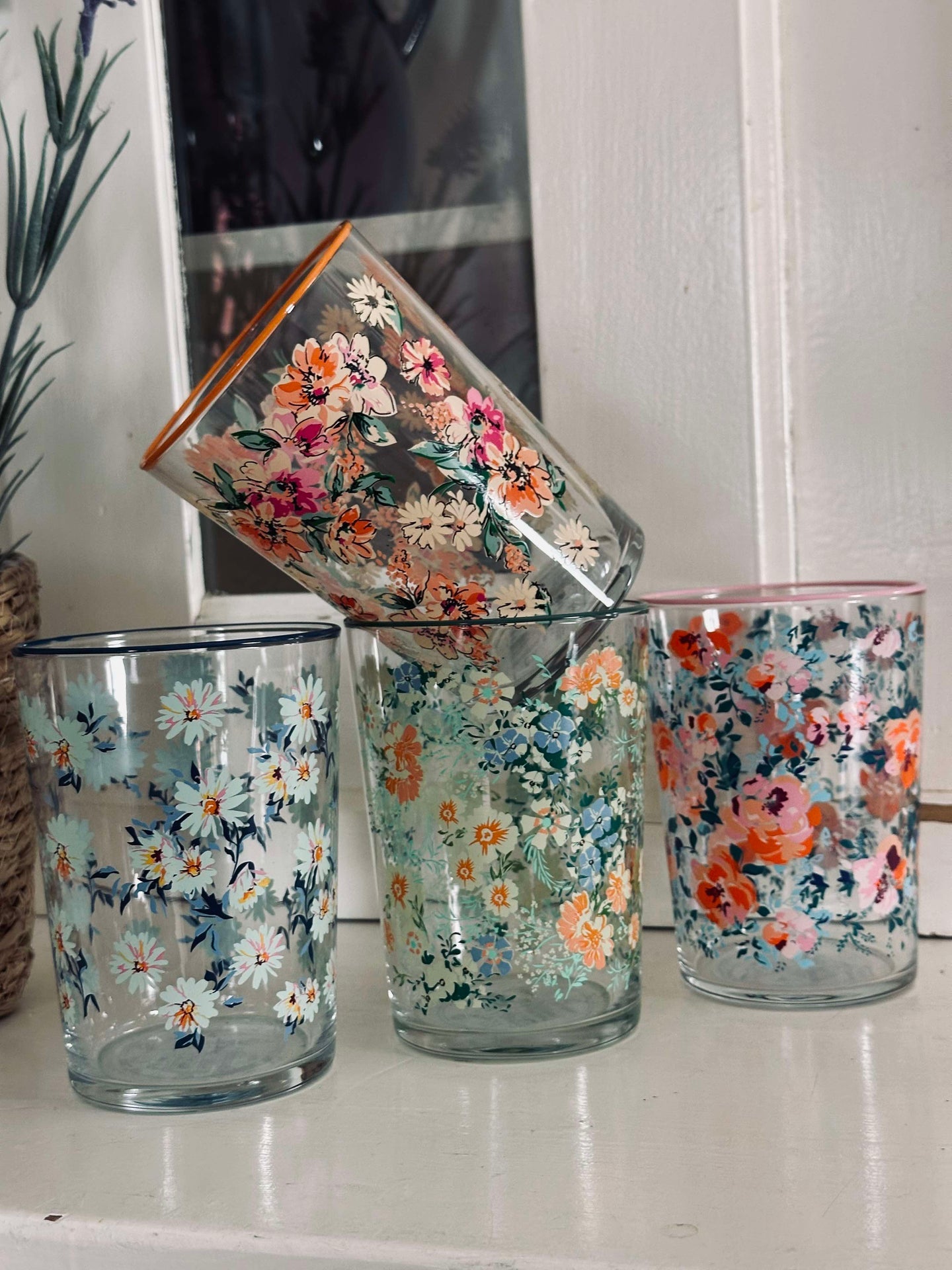 Dricksglas Flora - paket med 4 st