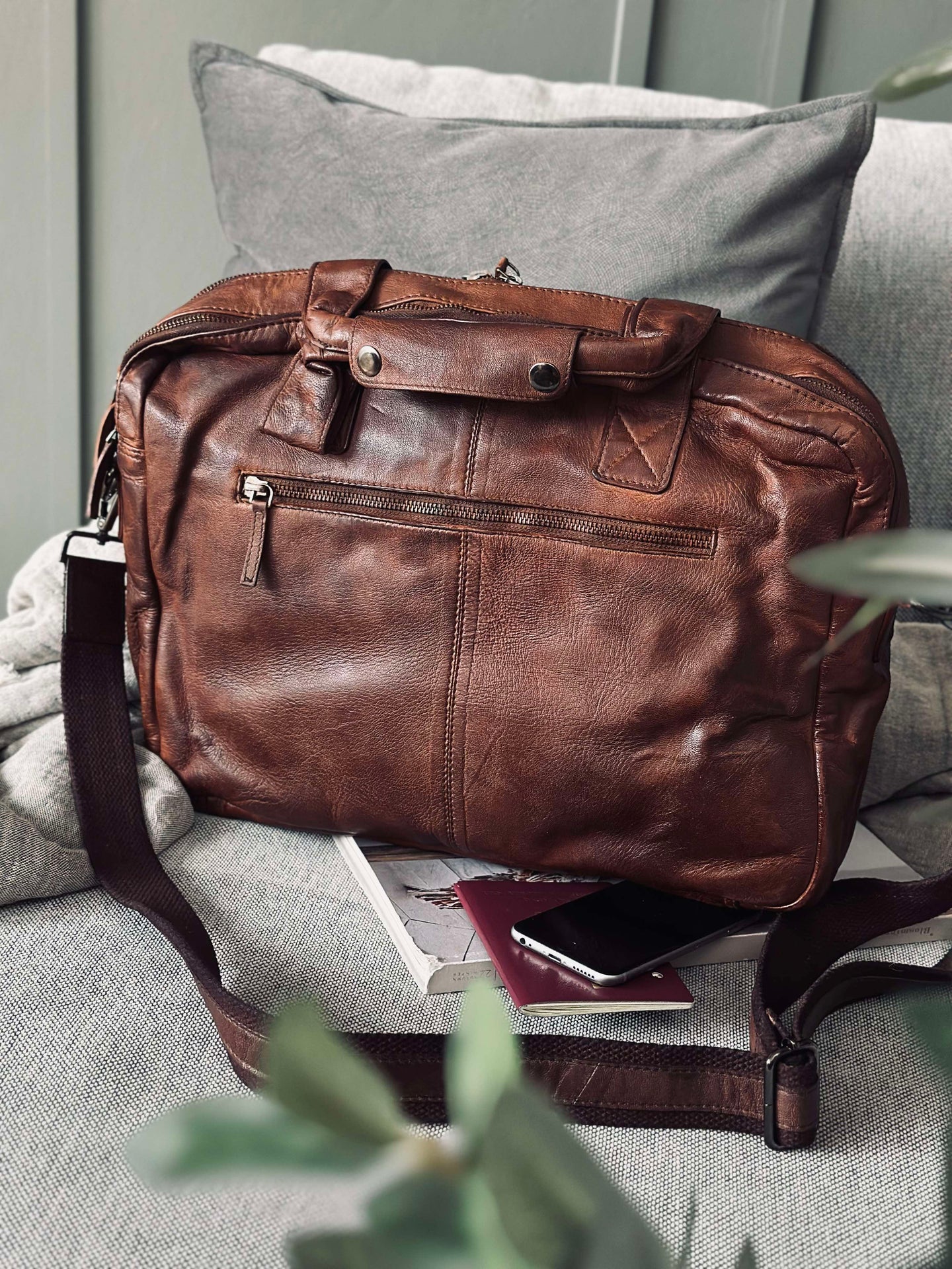 Arbetsväska - Brown Cow leather