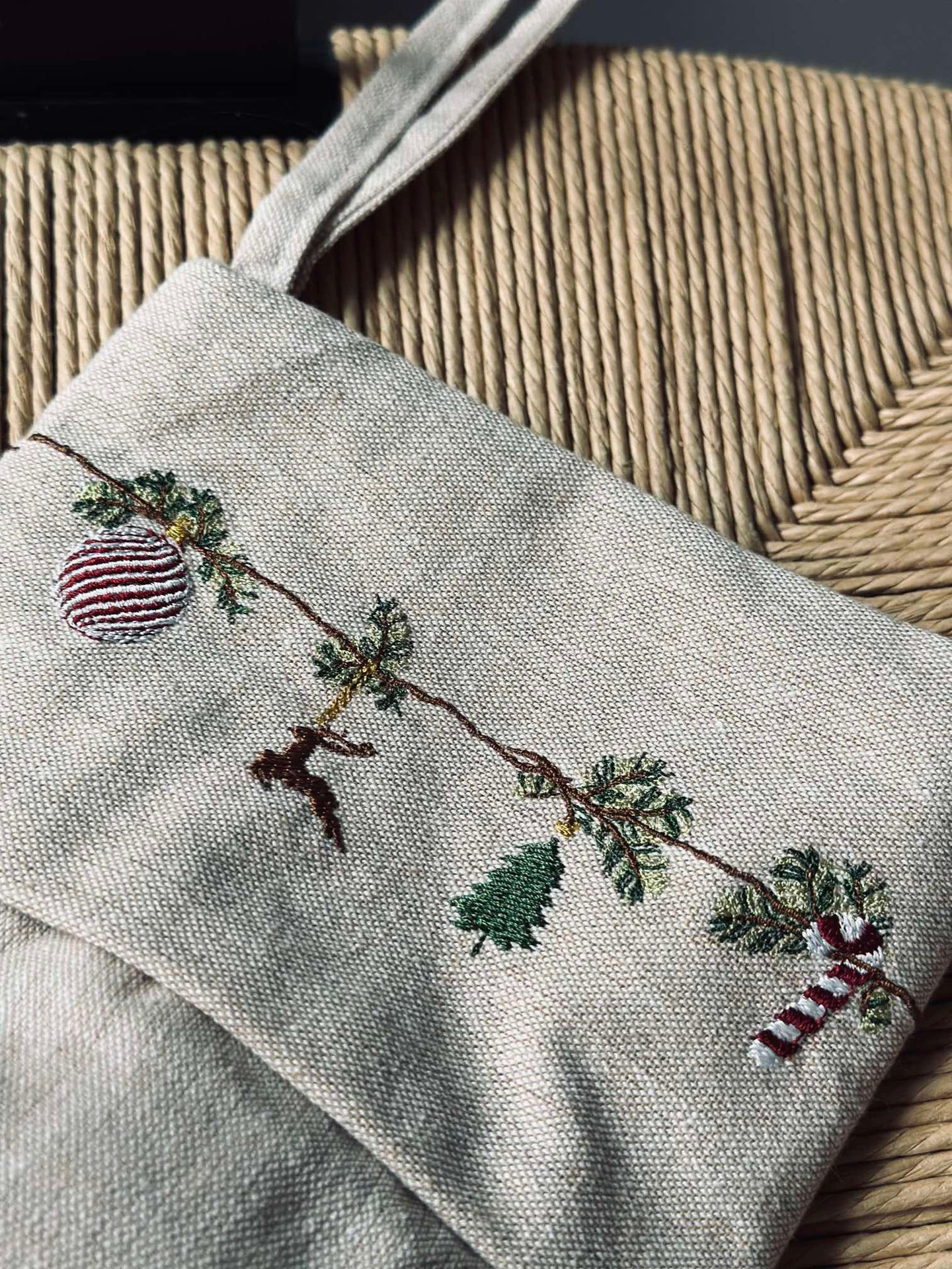 Julstrumpa med broderi