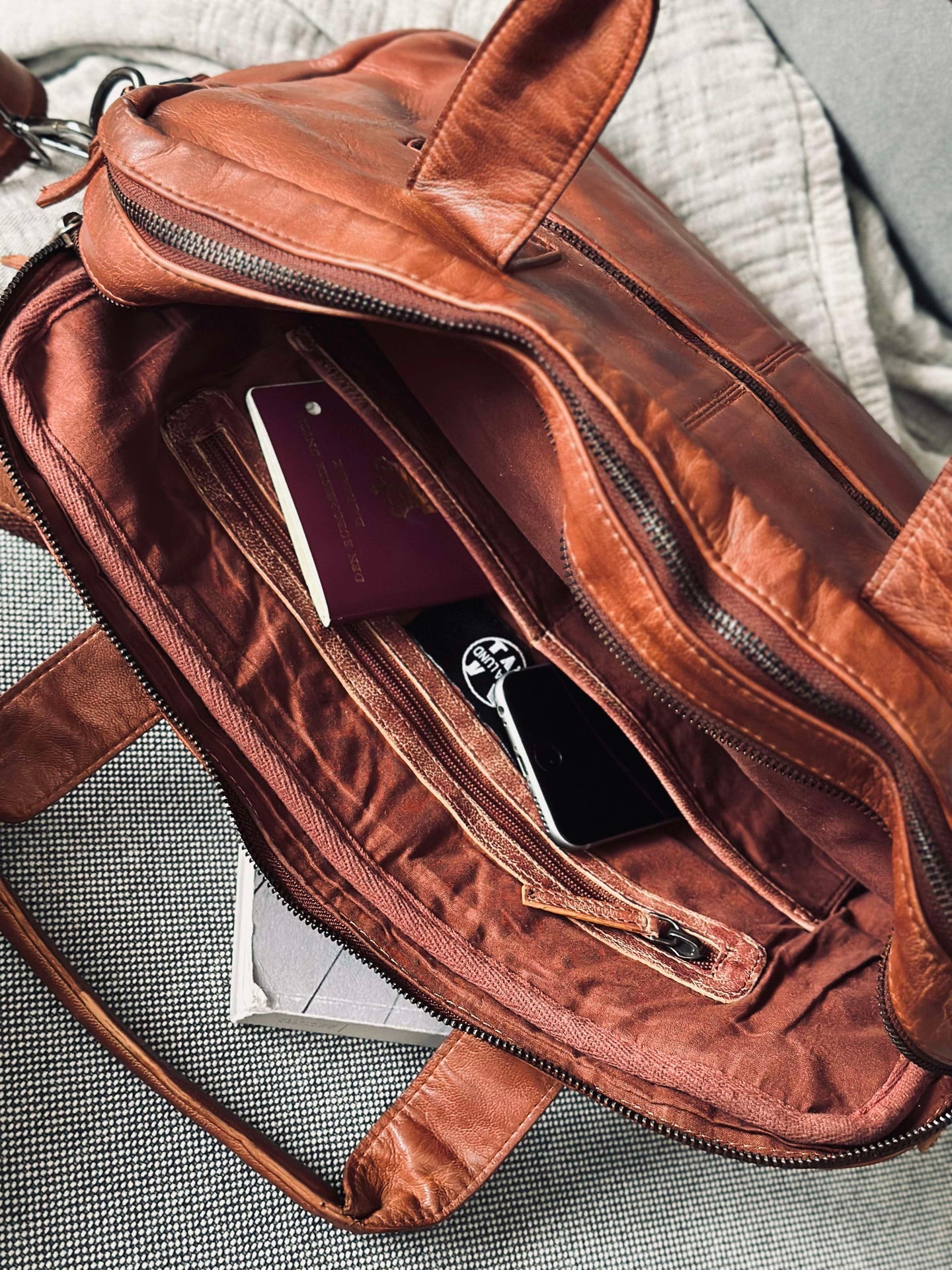 Arbetsväska - Cognac Cow leather