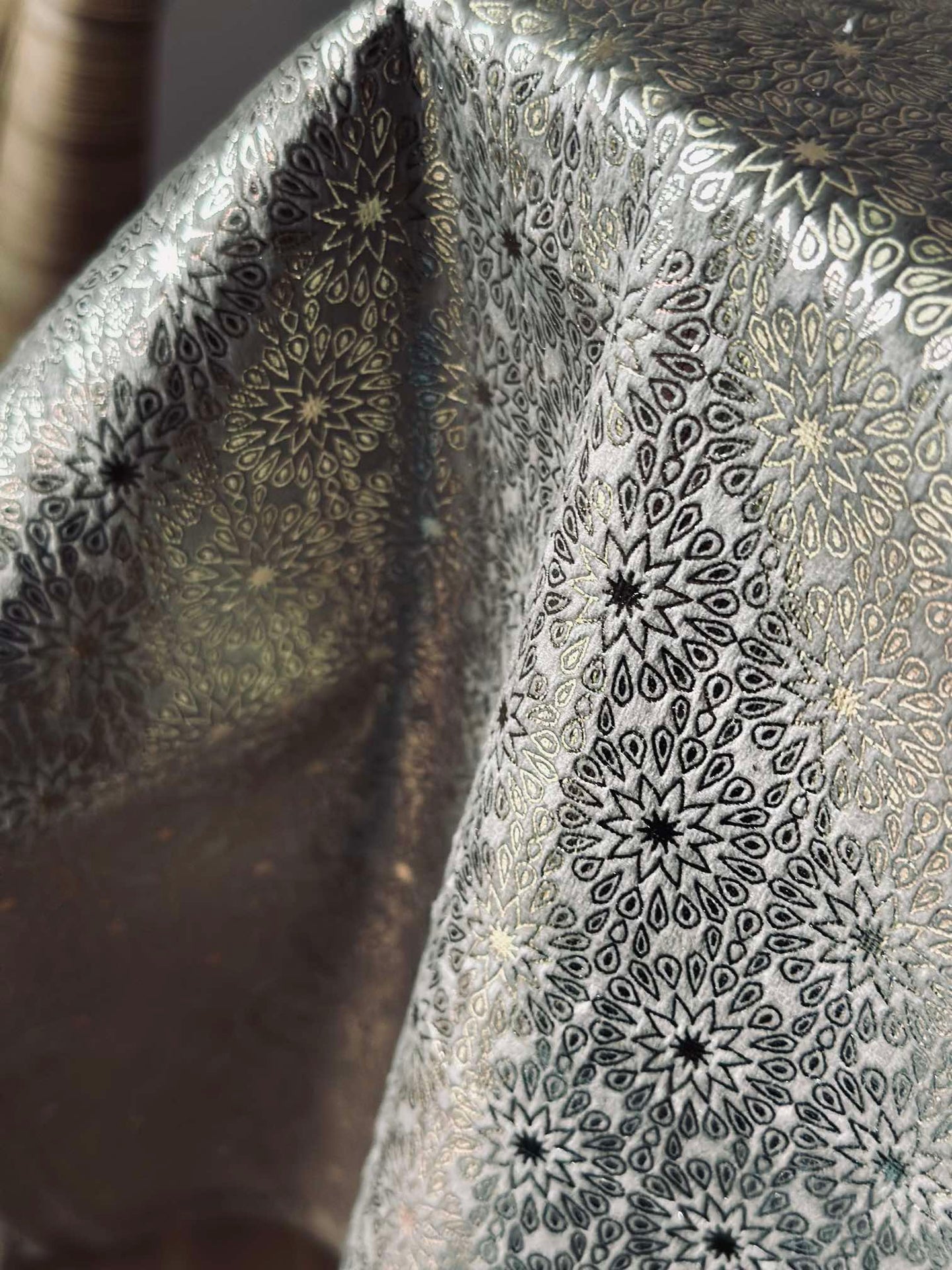 Bordsduk Velour 145x250 cm - Mörk beige