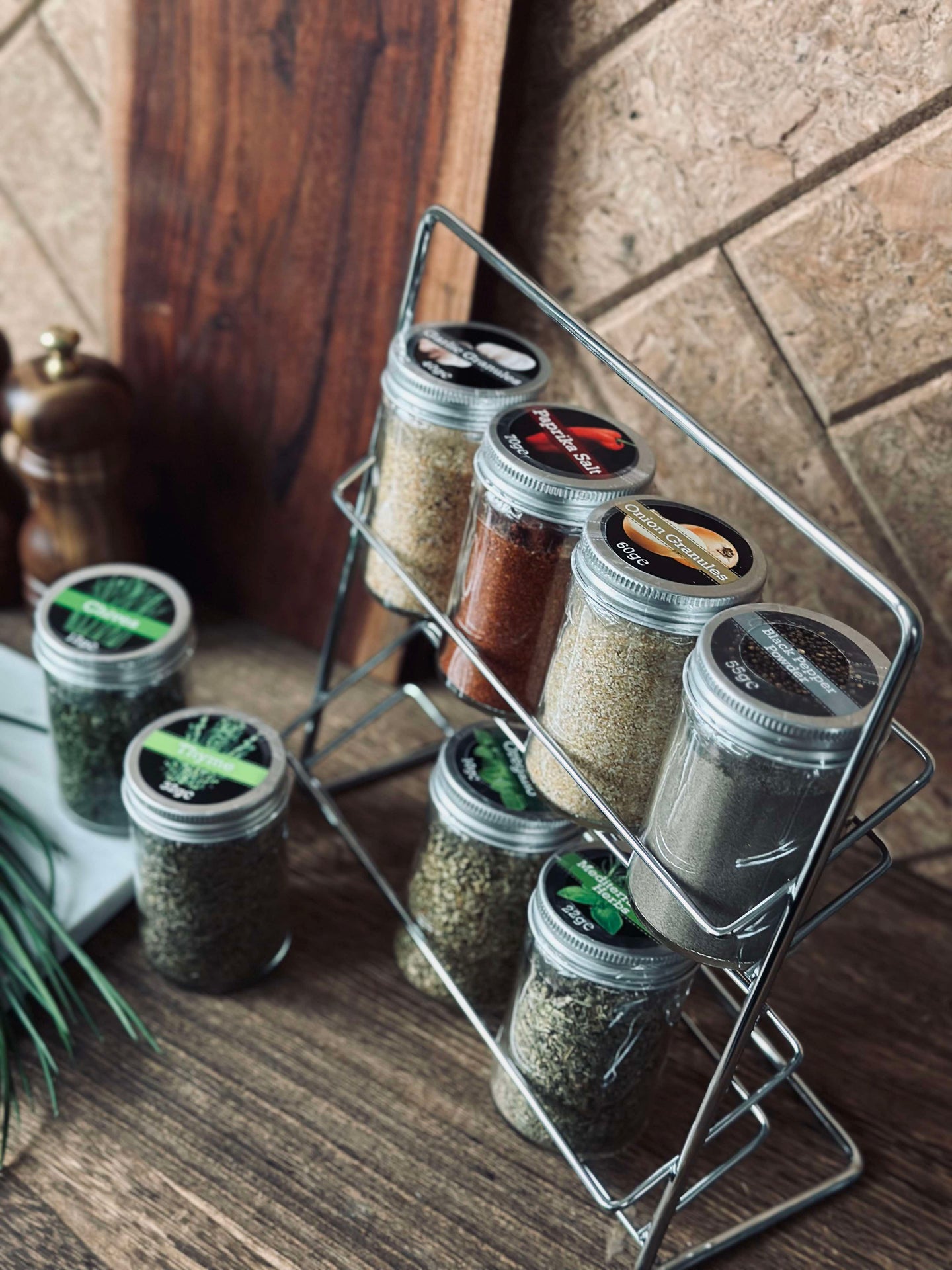 Kryddpaket med 8 varianter - Ställ medföljer