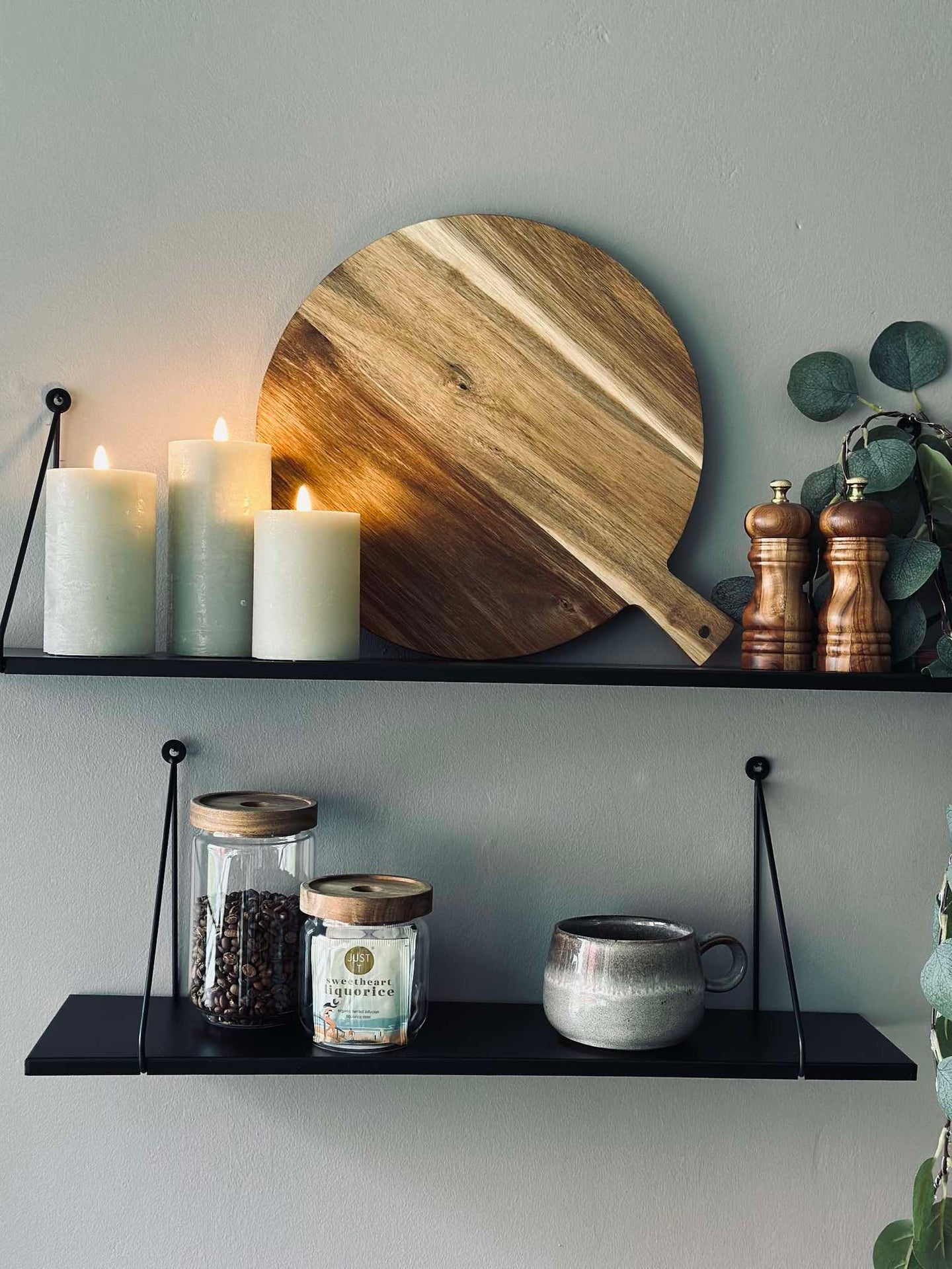 LED Blockljus / Mint – 3 st Rustikt ljus