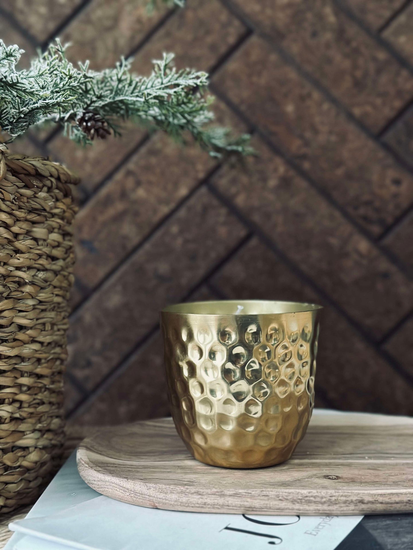 Ljus i burk Guld - Hög