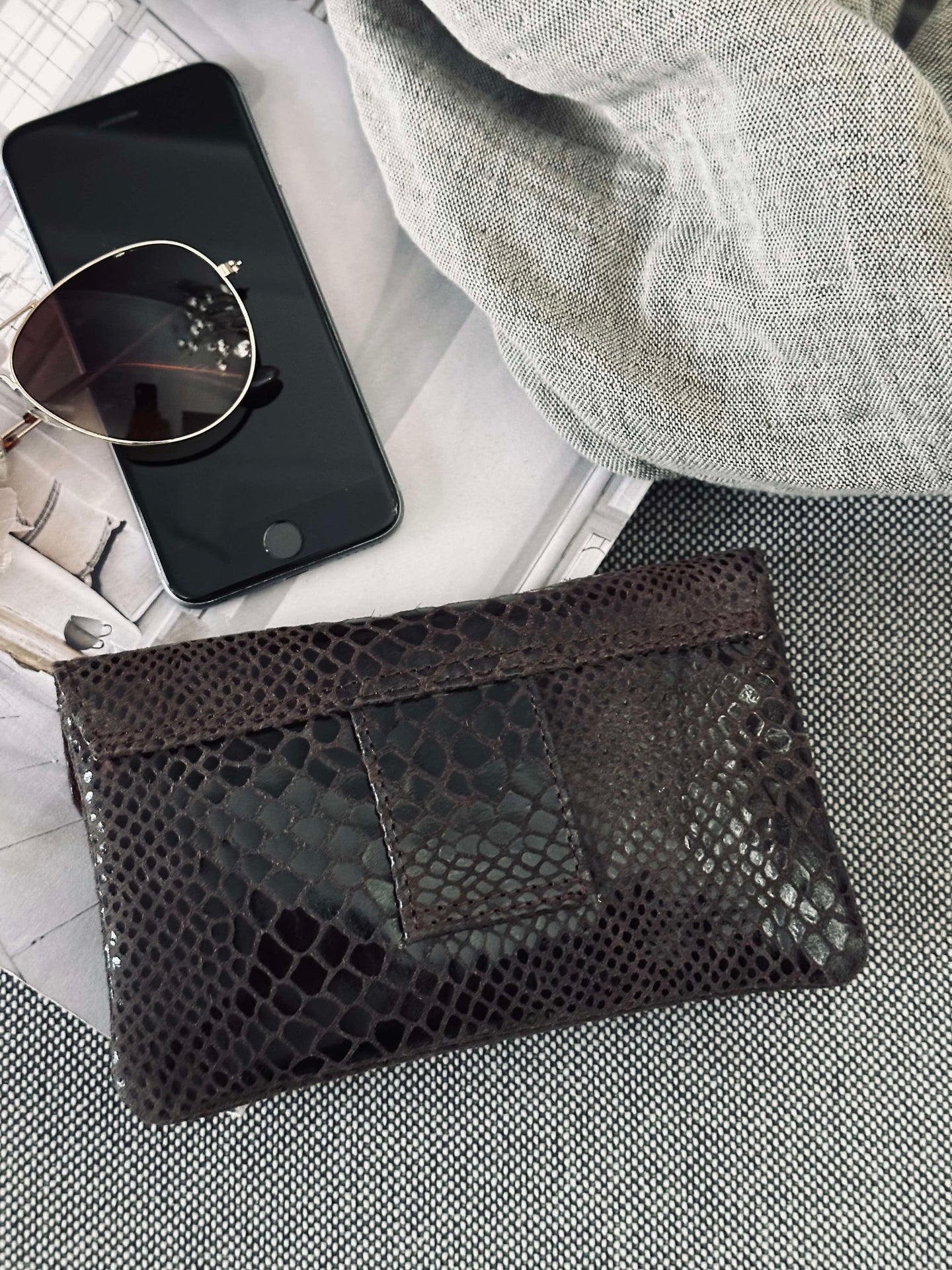 Plånbok Aura Brown Croco