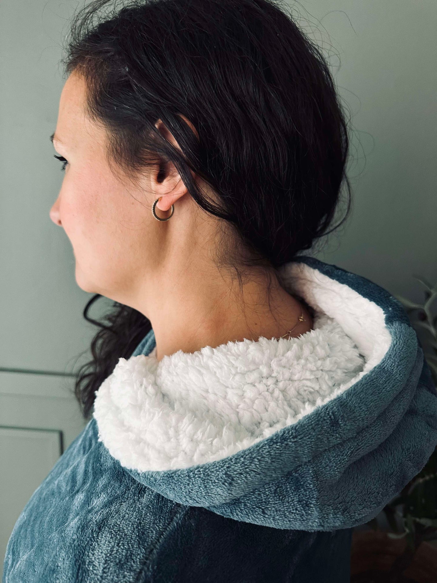 Hoodie Fleece Blå - S-XL