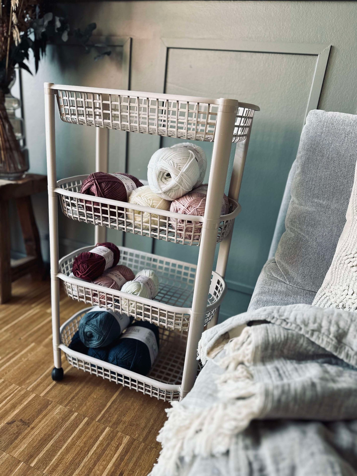 Rullvagn med 4 korgar - Beige