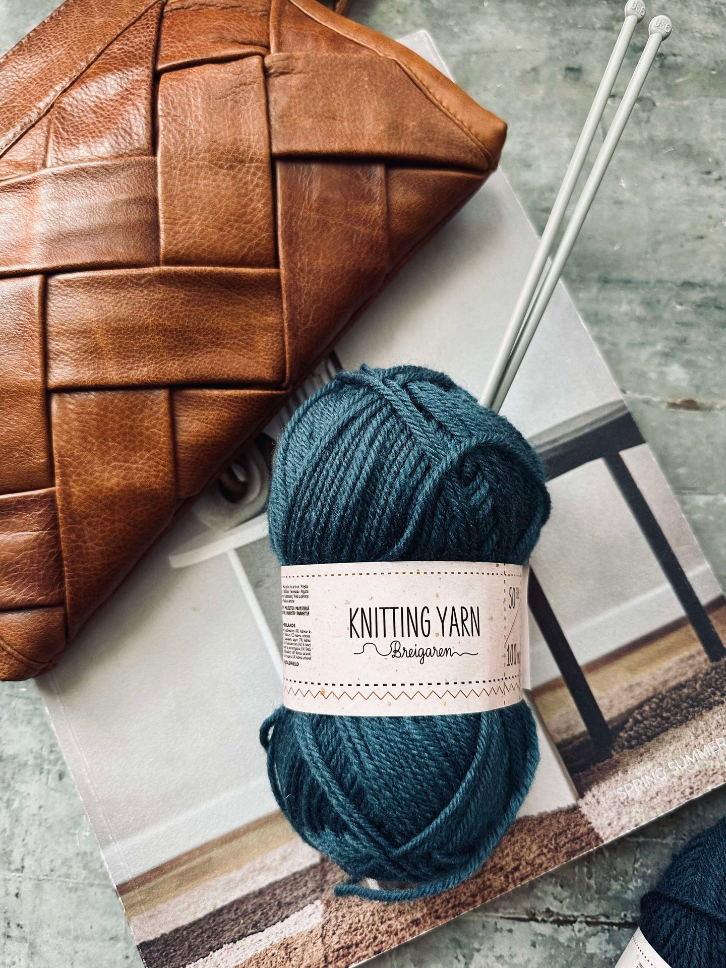 Polyestergarn 50 gram - Petrolblå