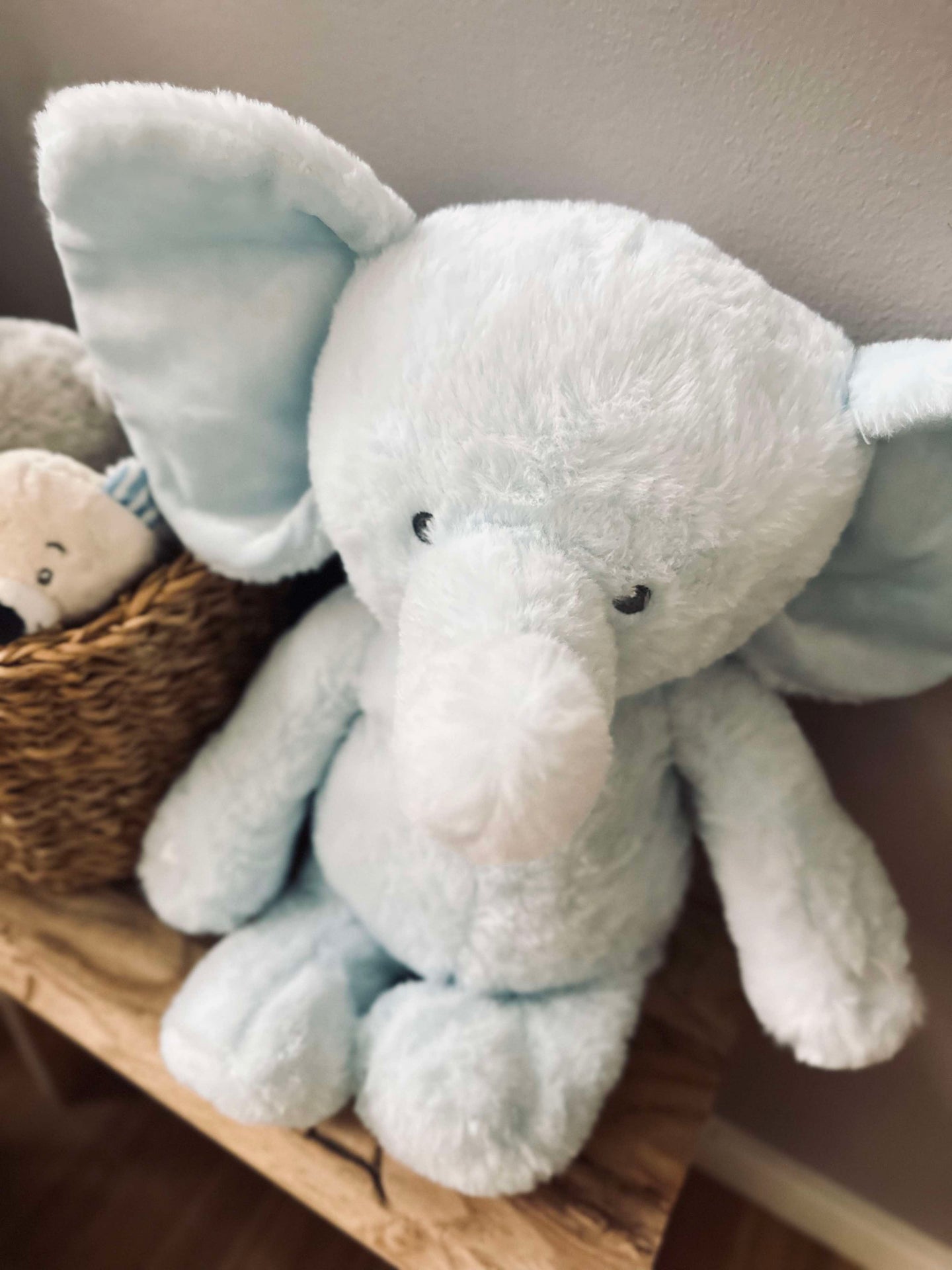 Gosedjurs-elefant 38 cm - Ljusblå