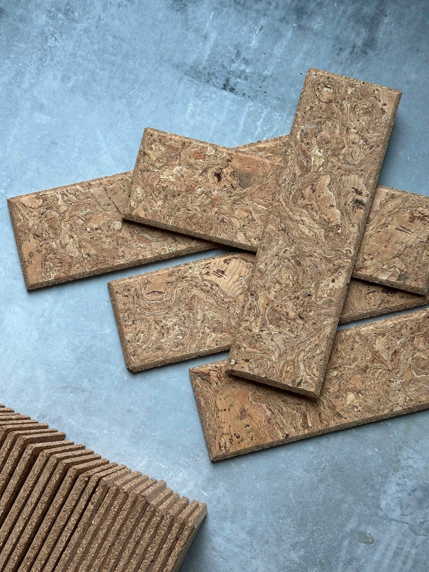 Tegelsten i kork - Naturpaket med 62 st