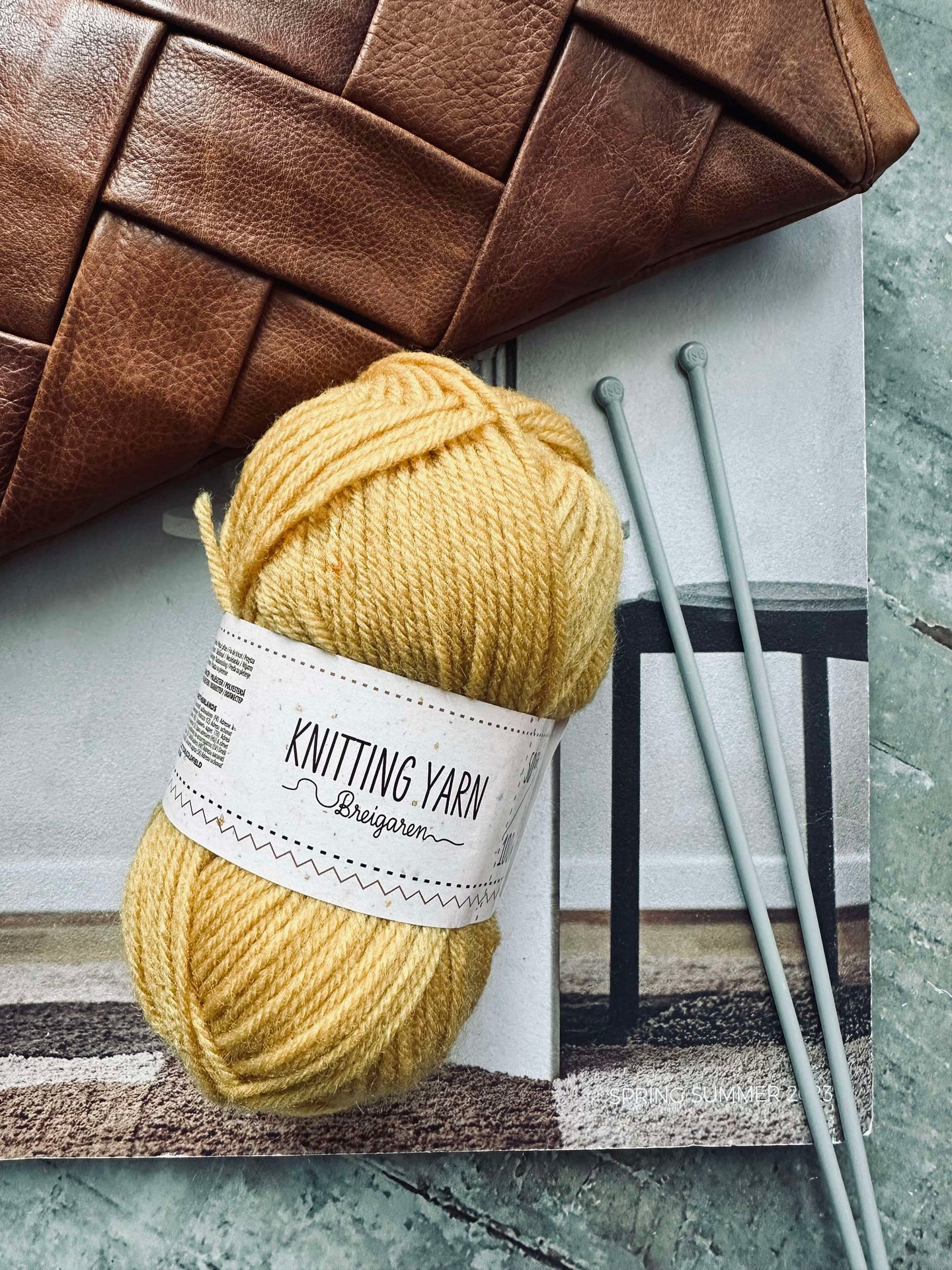 Polyestergarn 50 gram - Gul