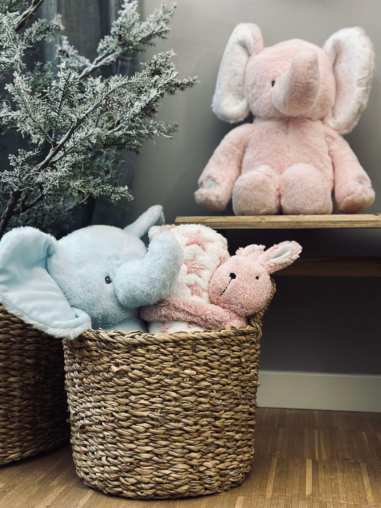 Gosedjurs-elefant 38 cm - Ljusrosa