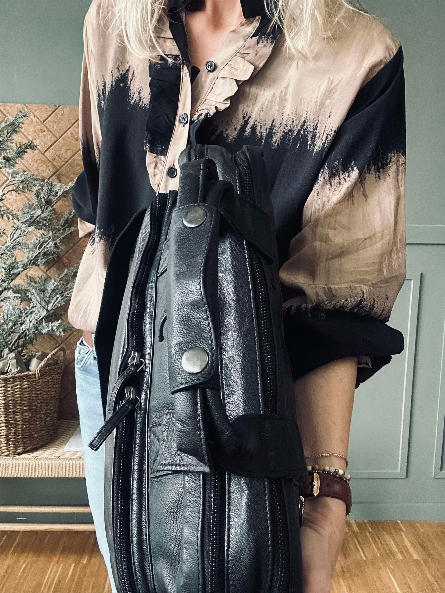 Arbetsväska - Black Cow leather