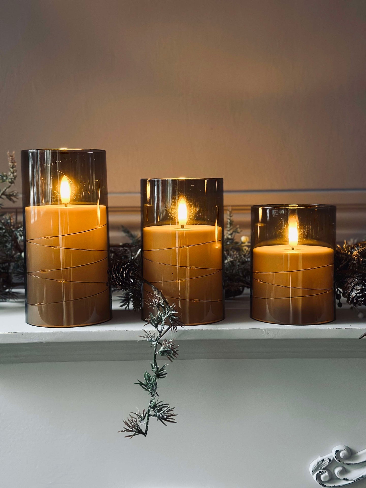 LED-ljus ALMA 3 st med fjärrkontroll