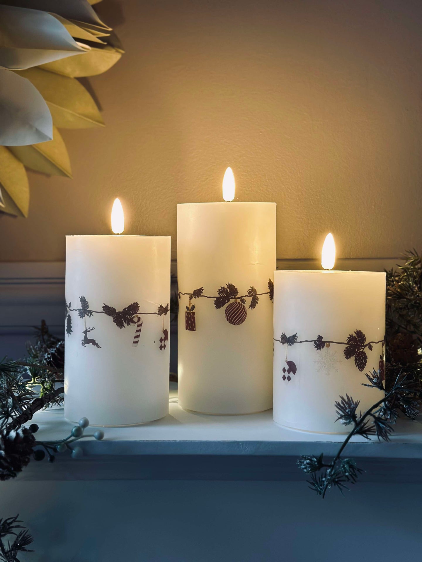 LED-blockljus Jul - Set om 3 st